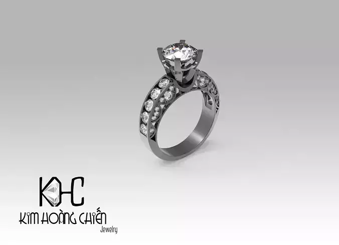 Rings-NN789-3dm with diamond -1 Files 3D print model  3D print model