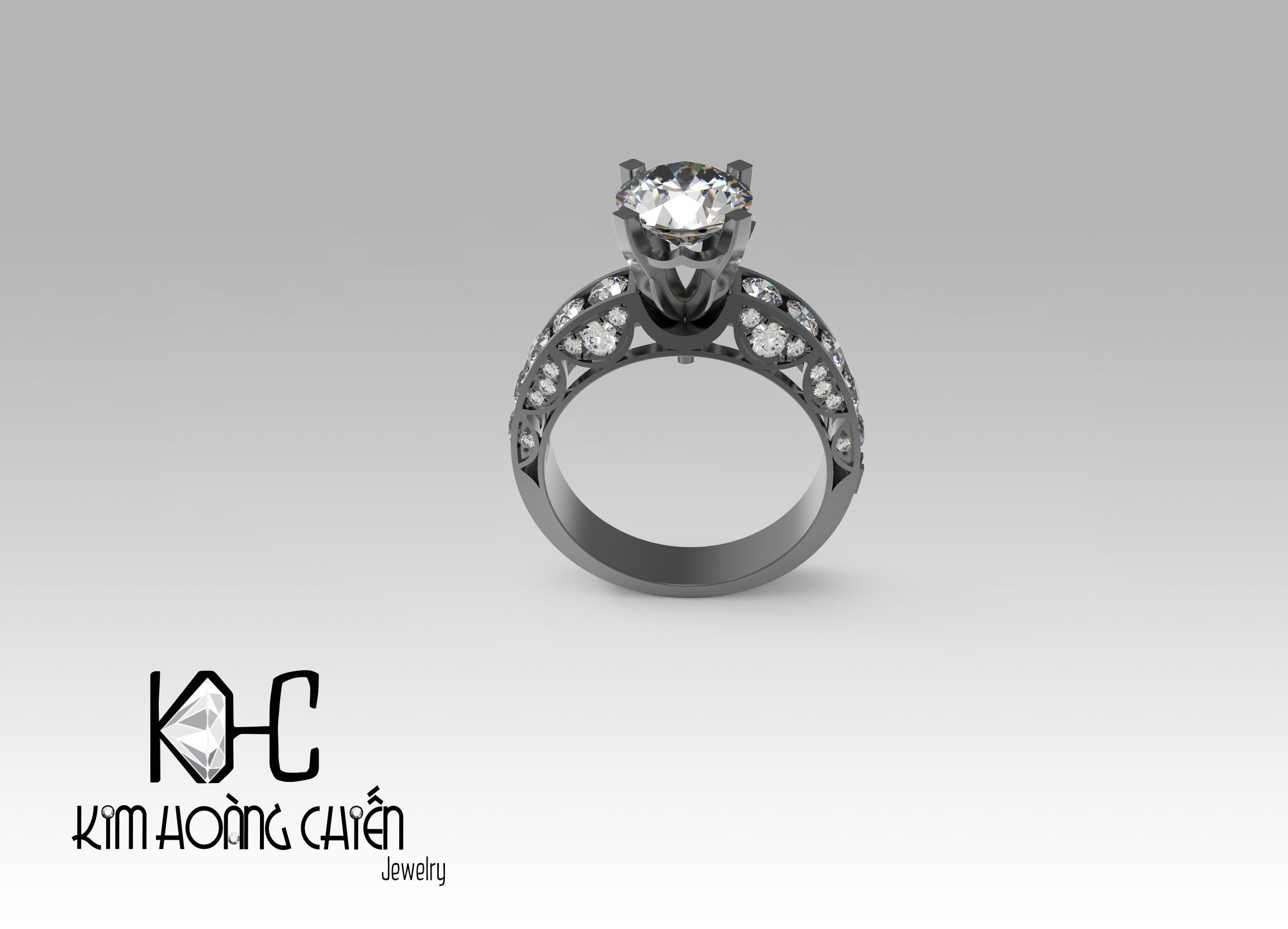 Rings-NN789-3dm with diamond -1 Files 3D print model  3D print model_4