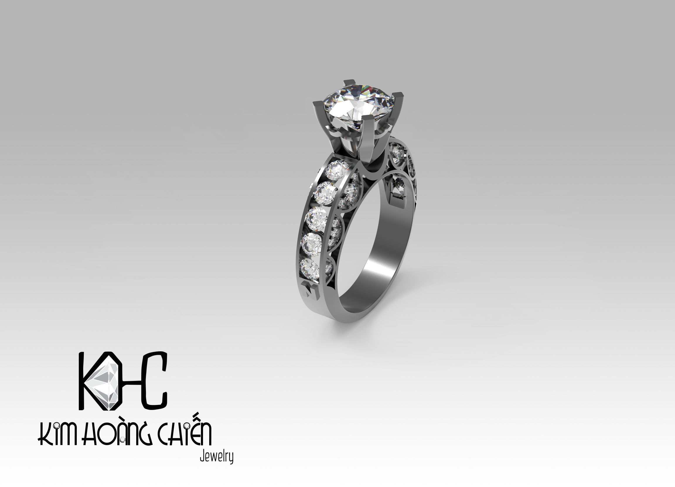 Rings-NN789-3dm with diamond -1 Files 3D print model  3D print model_5