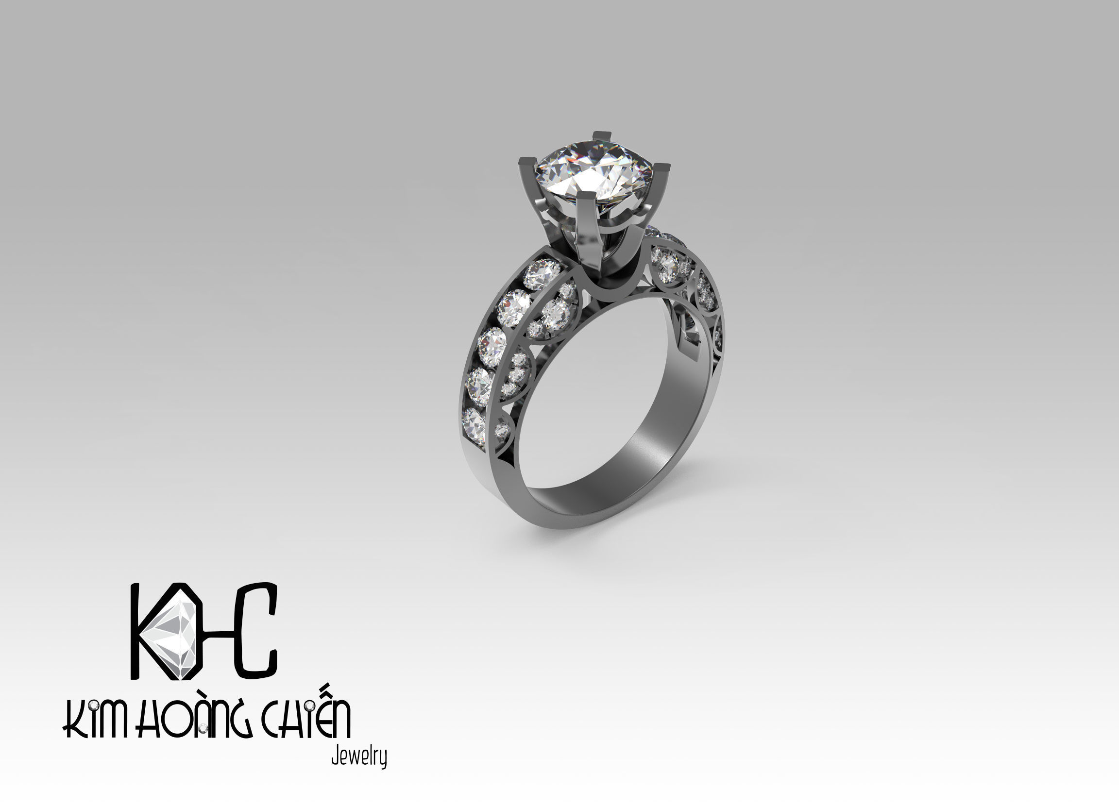 Rings-NN789-3dm with diamond -1 Files 3D print model  3D print model_1