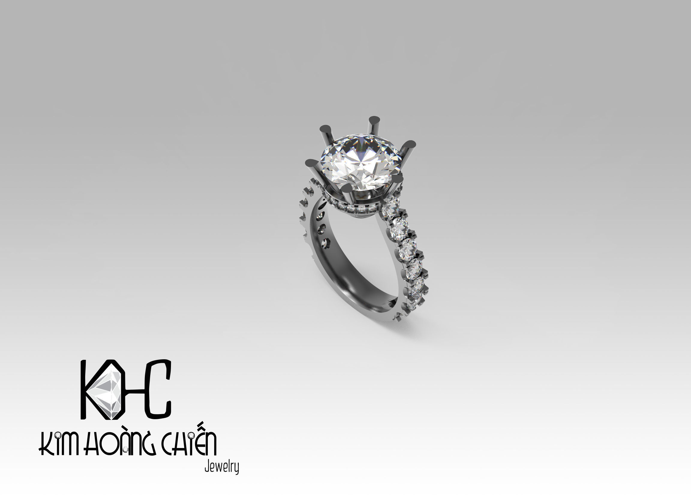 Rings-NN792-3dm with diamond -1 Files 3D print model  3D print model_2
