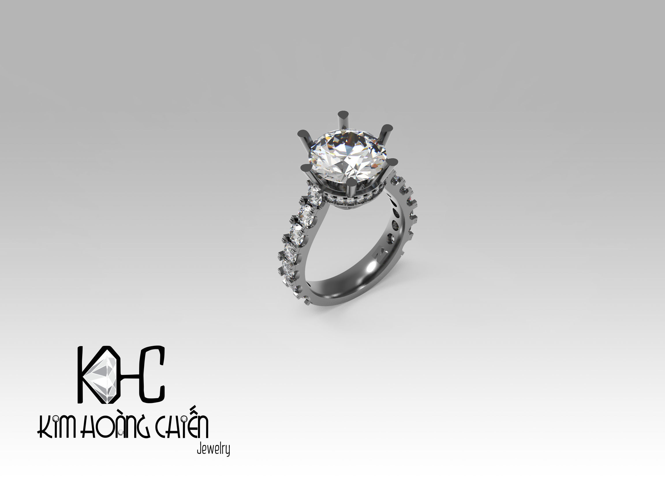 Rings-NN792-3dm with diamond -1 Files 3D print model  3D print model_3