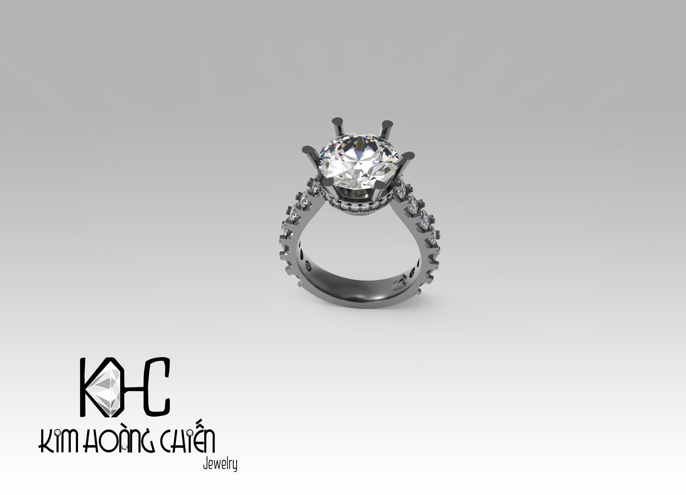 Rings-NN792-3dm with diamond -1 Files 3D print model  3D print model_5