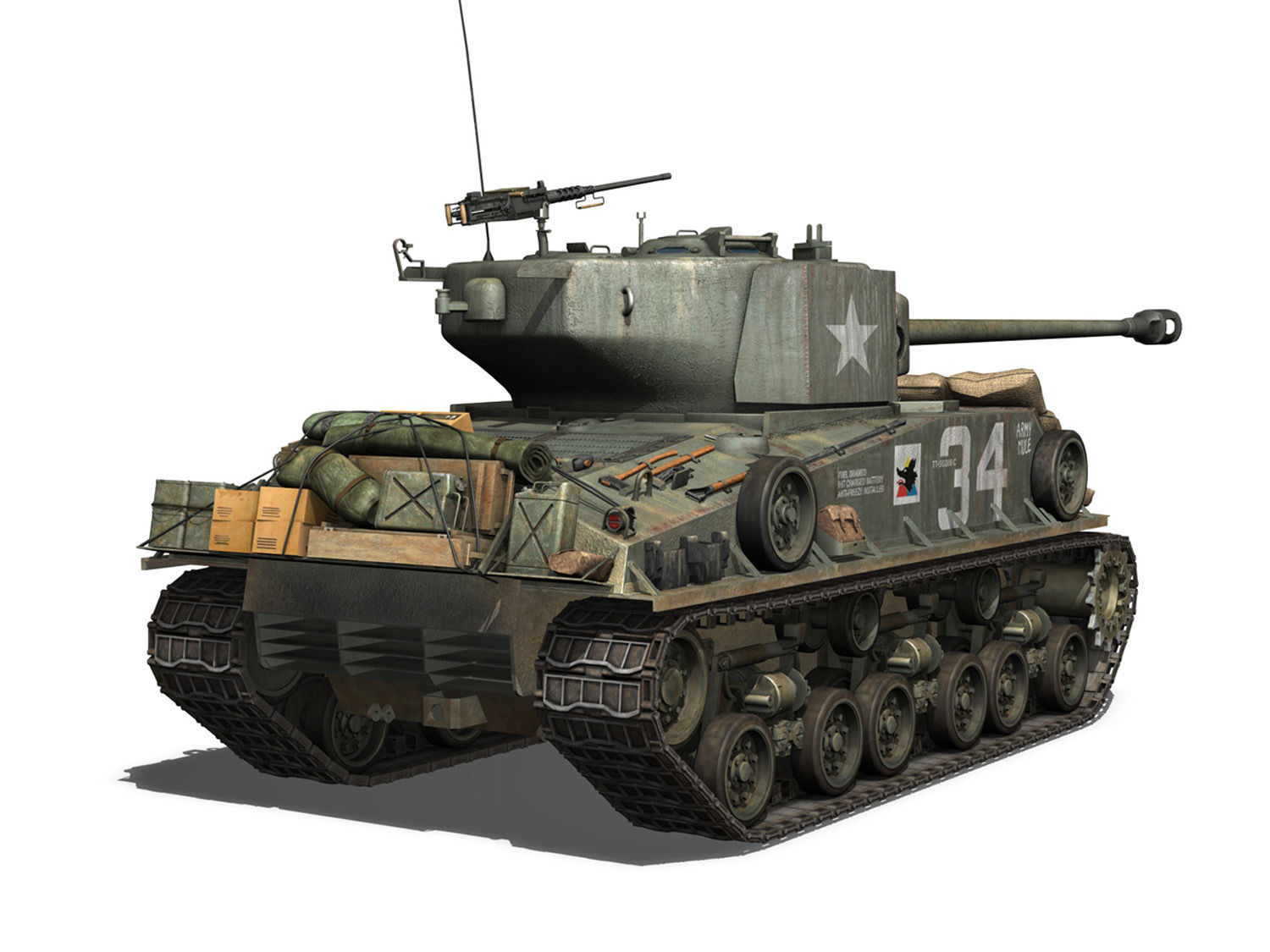 M4A3E8 HVSS Sherman - Army Mule 3D model_2