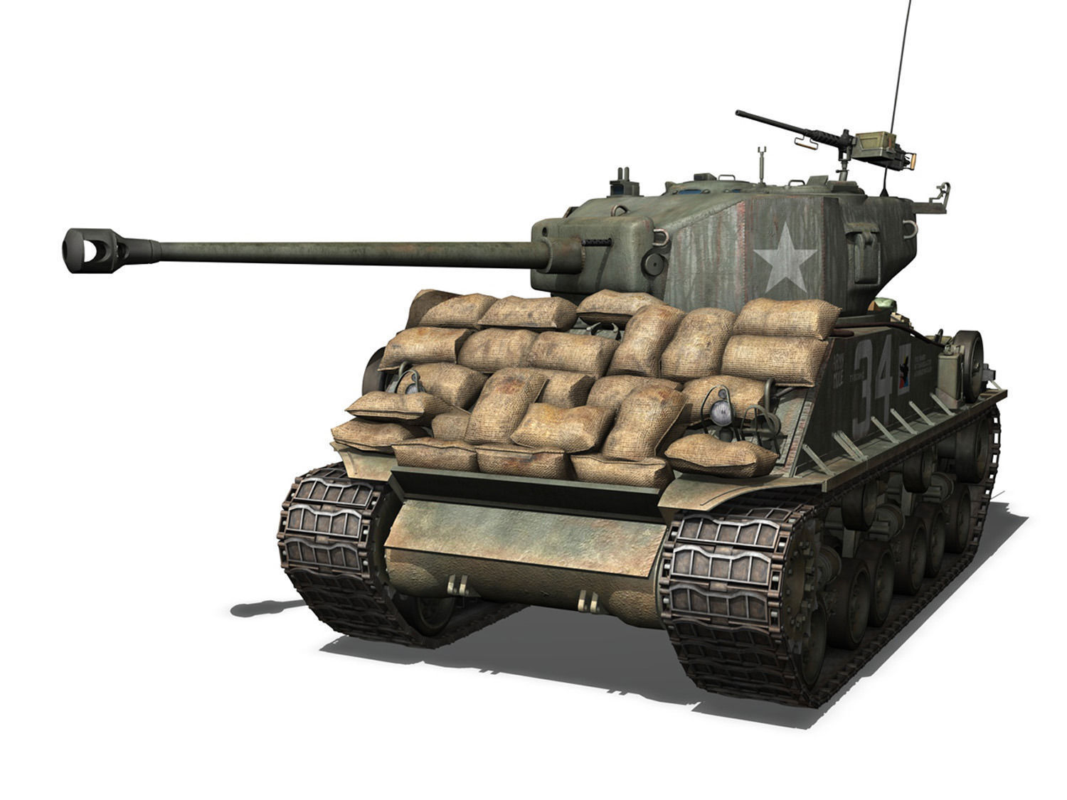 M4A3E8 HVSS Sherman - Army Mule 3D model_7