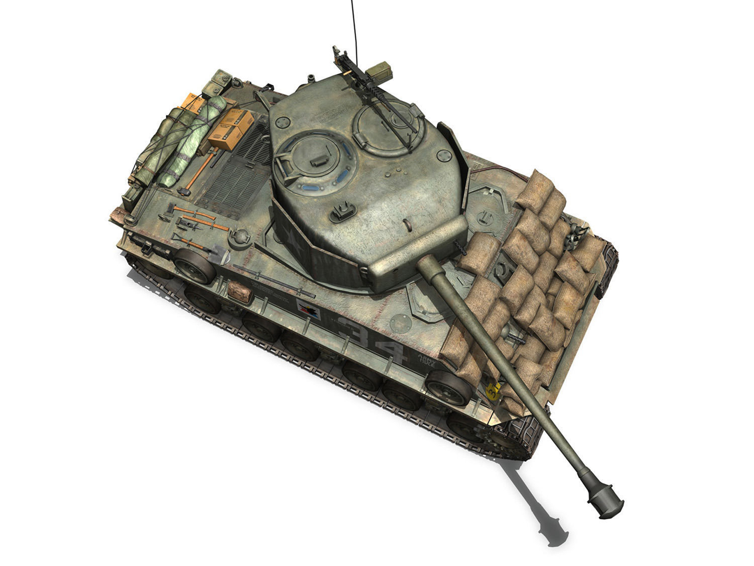 M4A3E8 HVSS Sherman - Army Mule 3D model_8