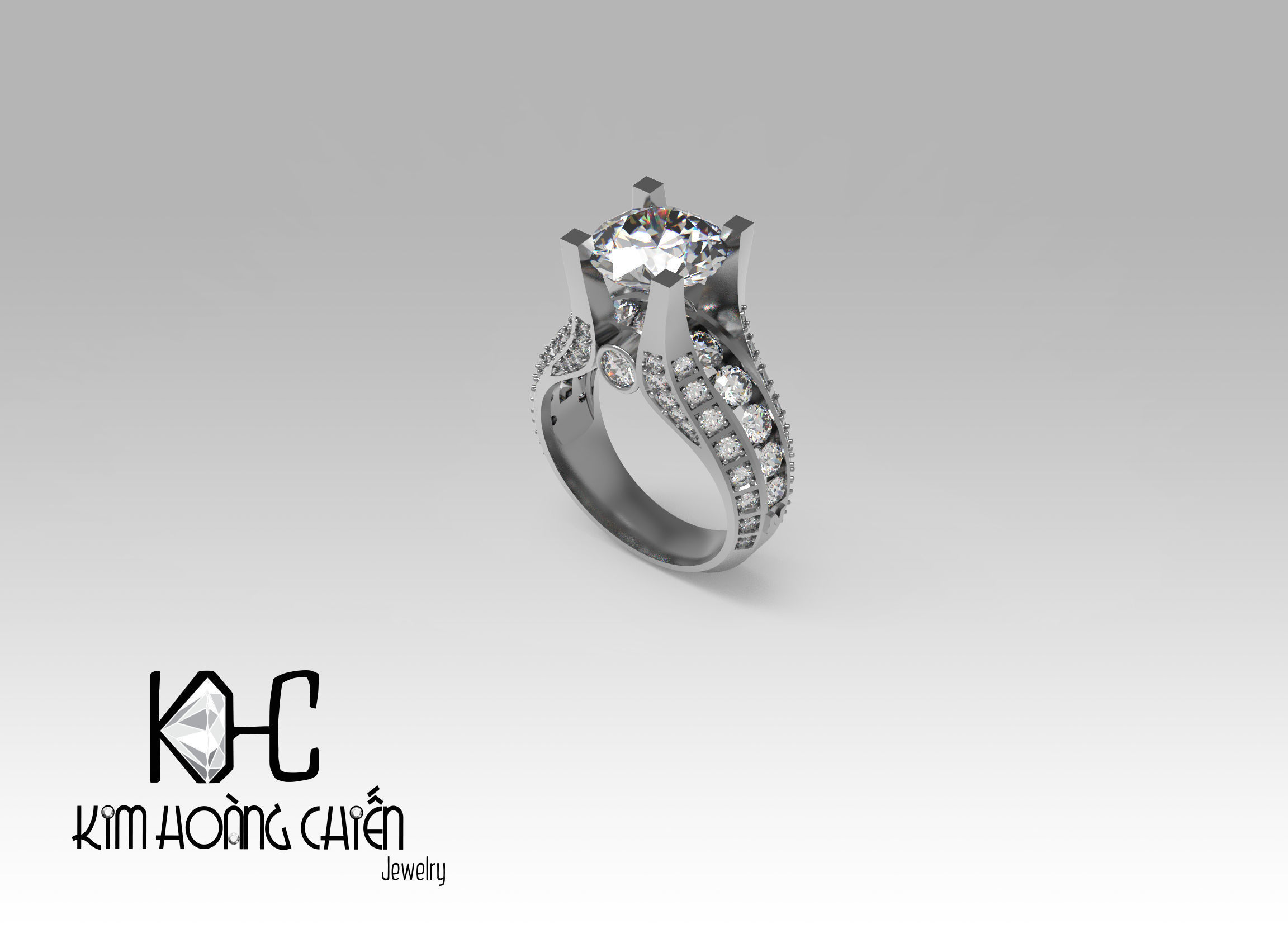 Rings-NN797-3dm with diamond -1 Files 3D print model  3D print model_2