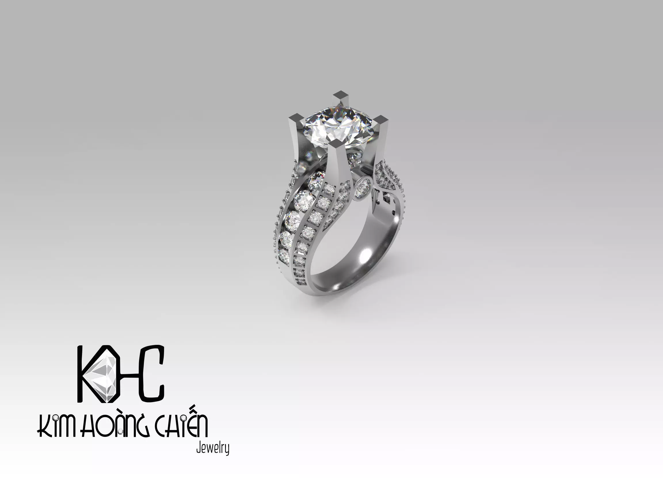 Rings-NN797-3dm with diamond -1 Files 3D print model  3D print model_0