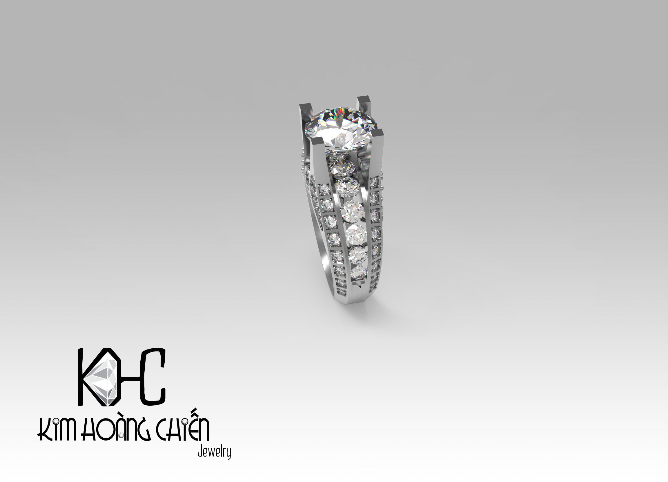 Rings-NN797-3dm with diamond -1 Files 3D print model  3D print model_3