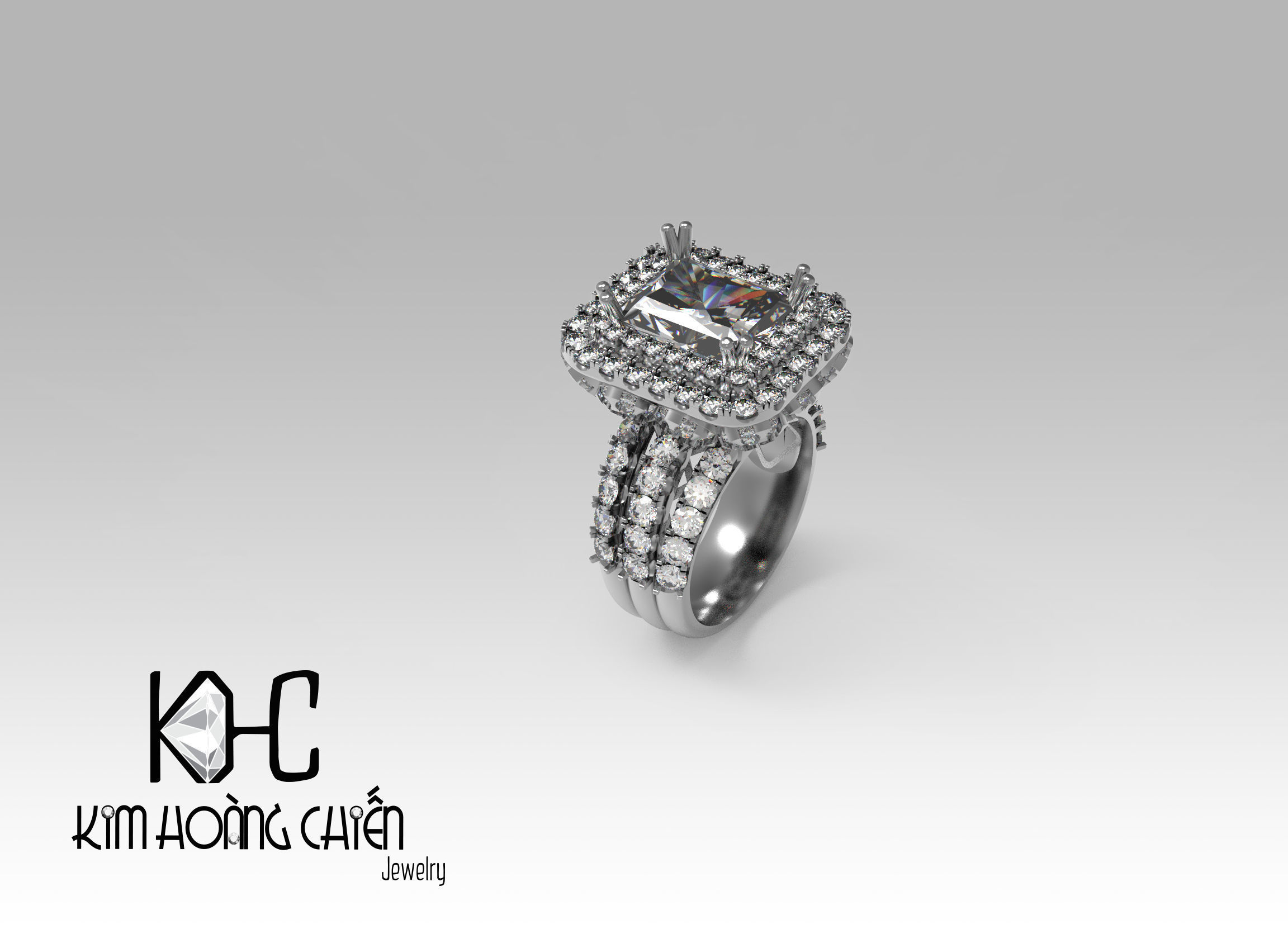 Rings-NN819-3dm with diamond -1 Files 3D print model  3D print model_4
