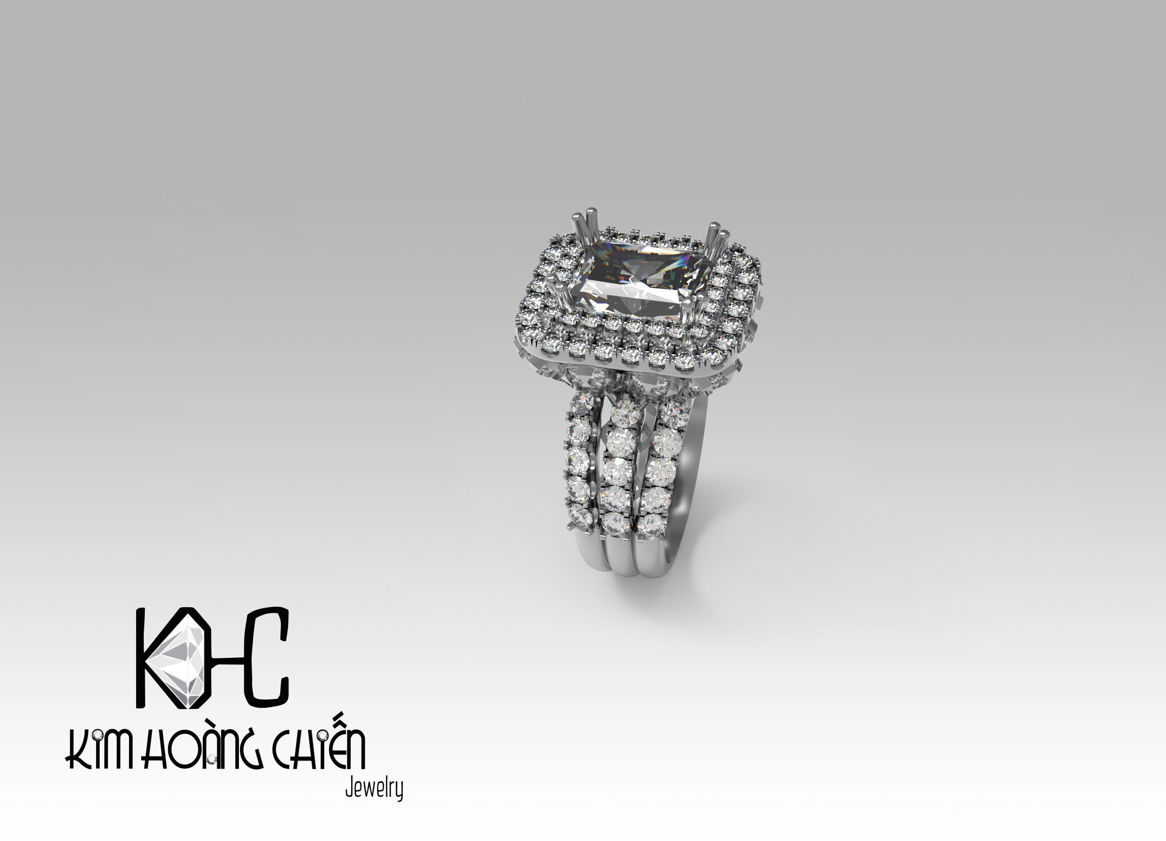Rings-NN819-3dm with diamond -1 Files 3D print model  3D print model_8