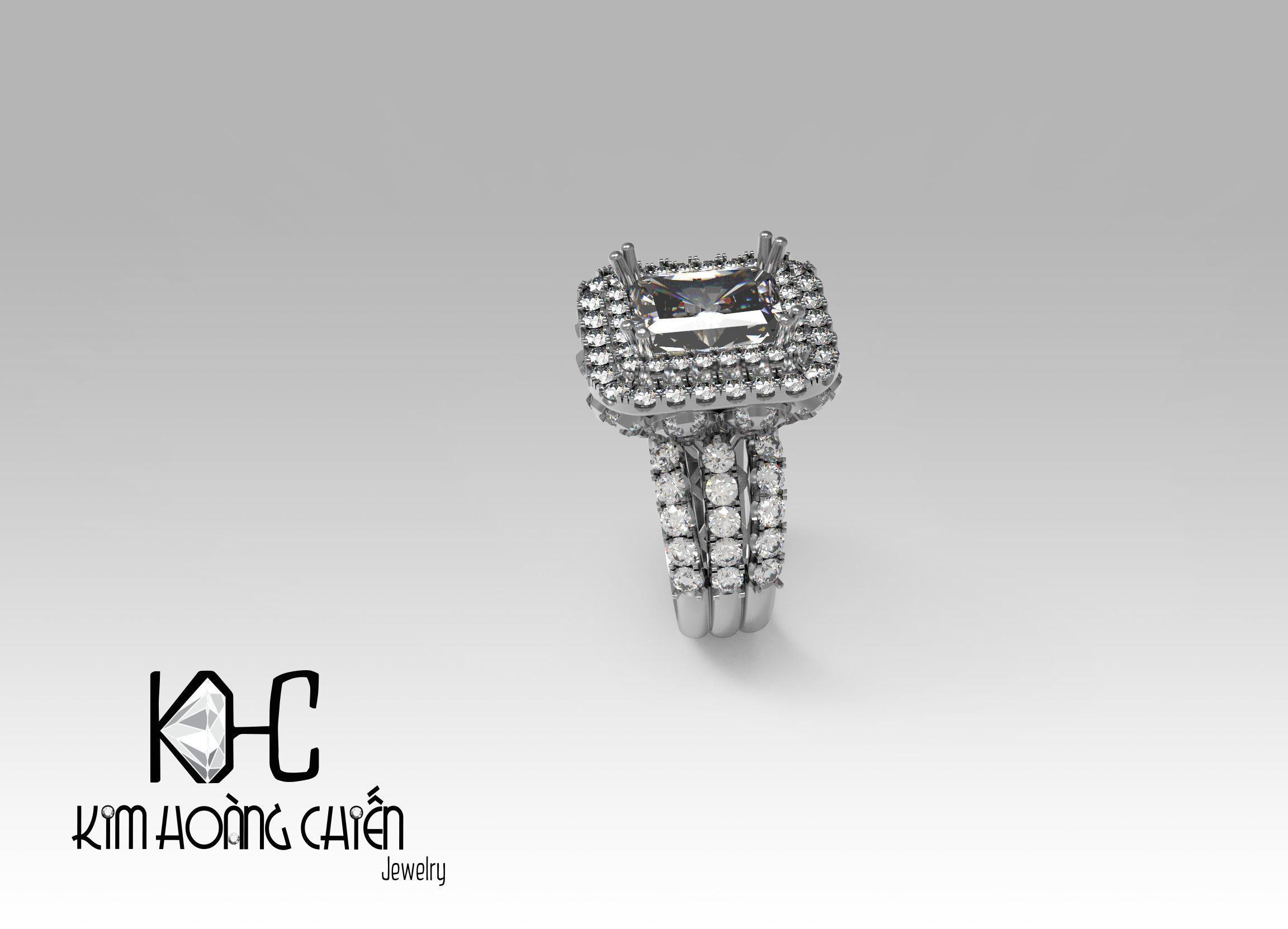 Rings-NN819-3dm with diamond -1 Files 3D print model  3D print model_3