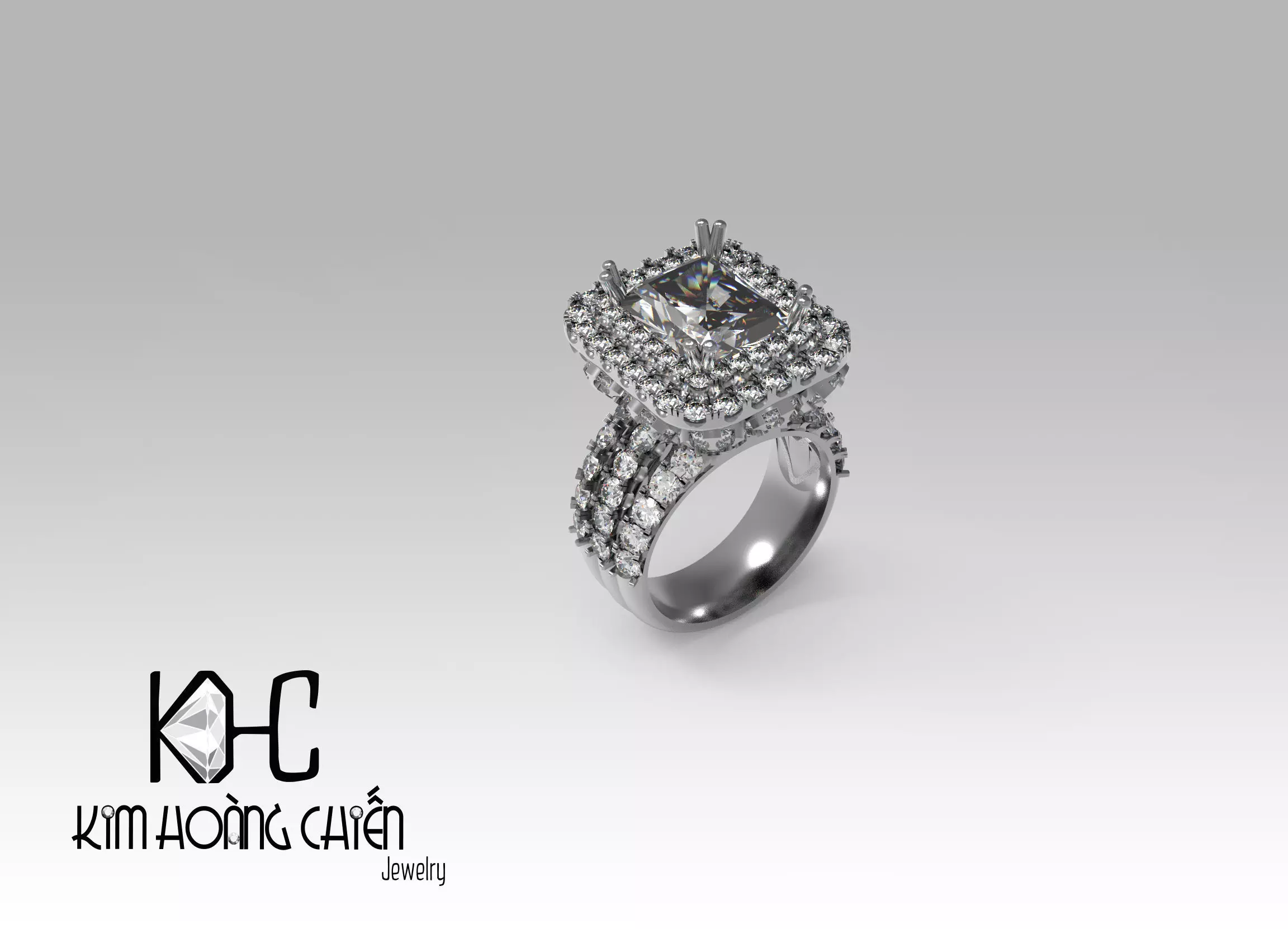 Rings-NN819-3dm with diamond -1 Files 3D print model  3D print model_0