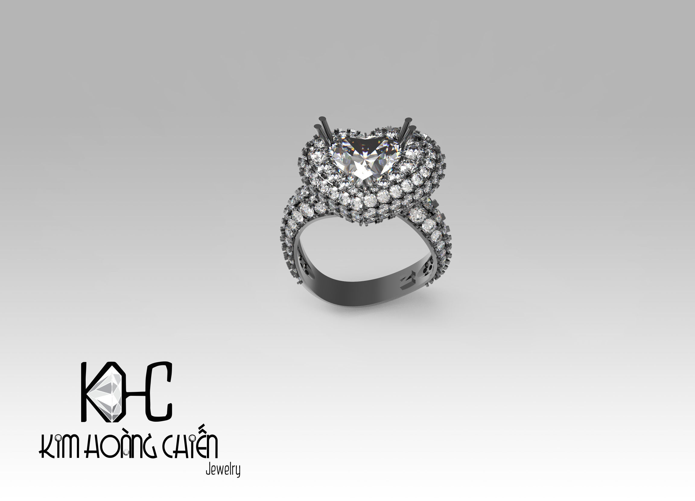 Rings-NN852-3dm with diamond -1 Files 3D print model  3D print model_1