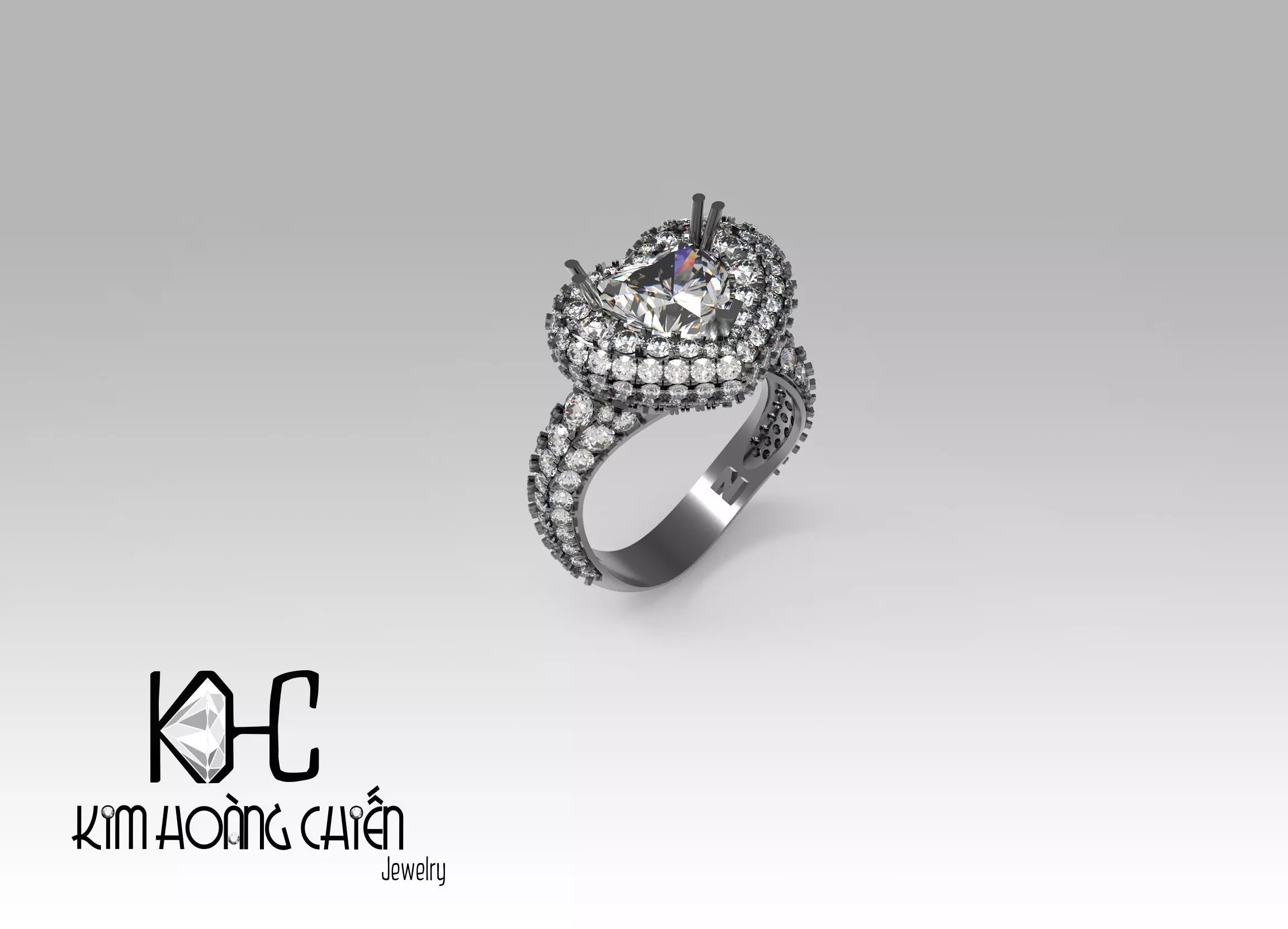 Rings-NN852-3dm with diamond -1 Files 3D print model  3D print model_0