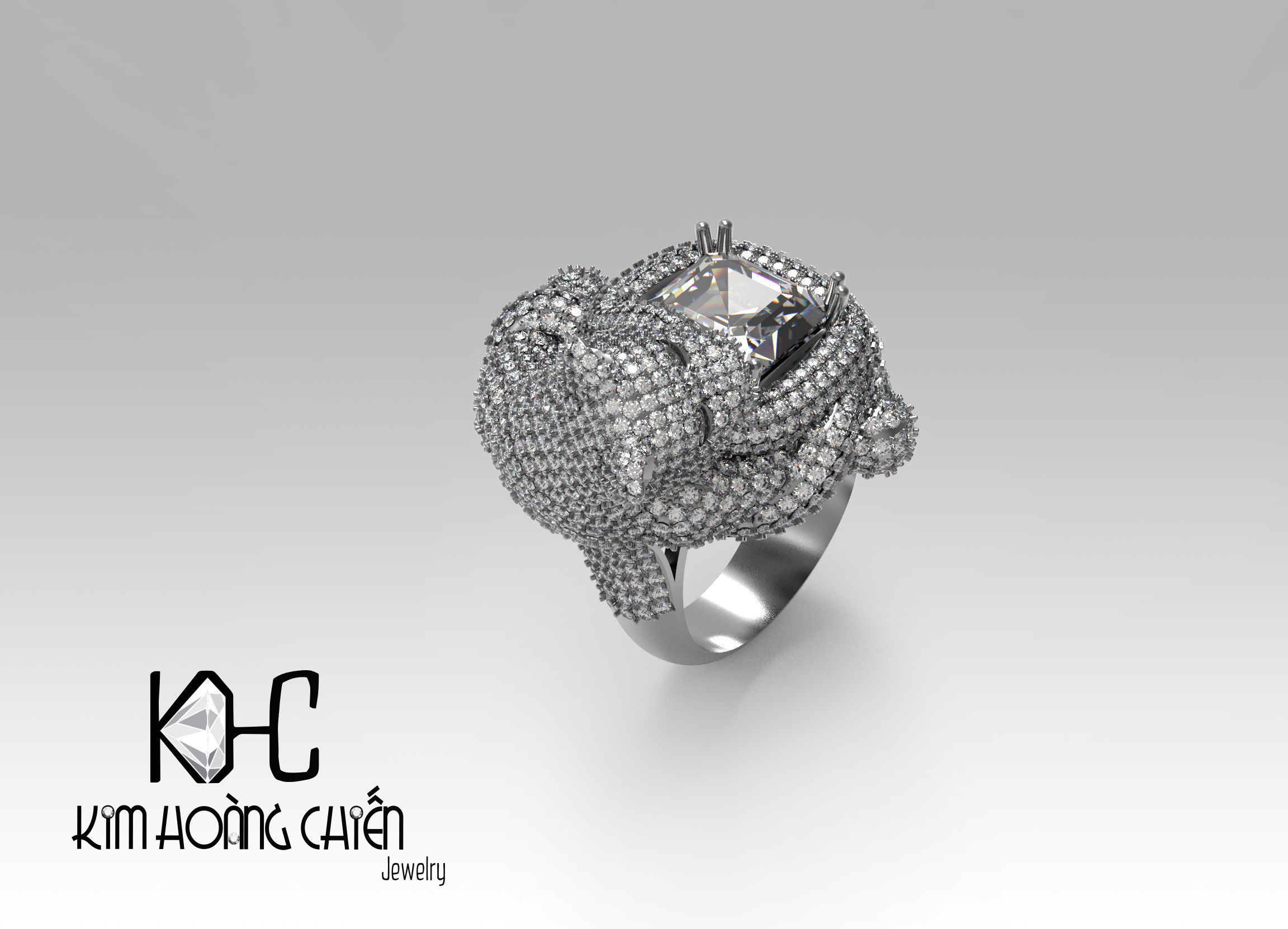 Rings-NN855-3dm with diamond -1 Files 3D print model  3D print model_7