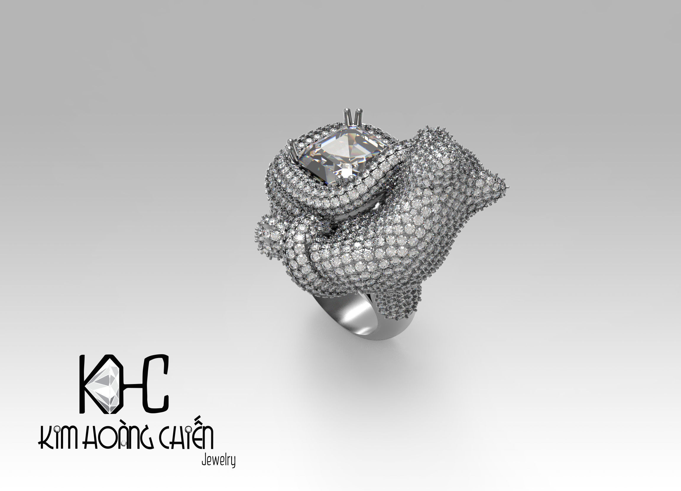 Rings-NN855-3dm with diamond -1 Files 3D print model  3D print model_5