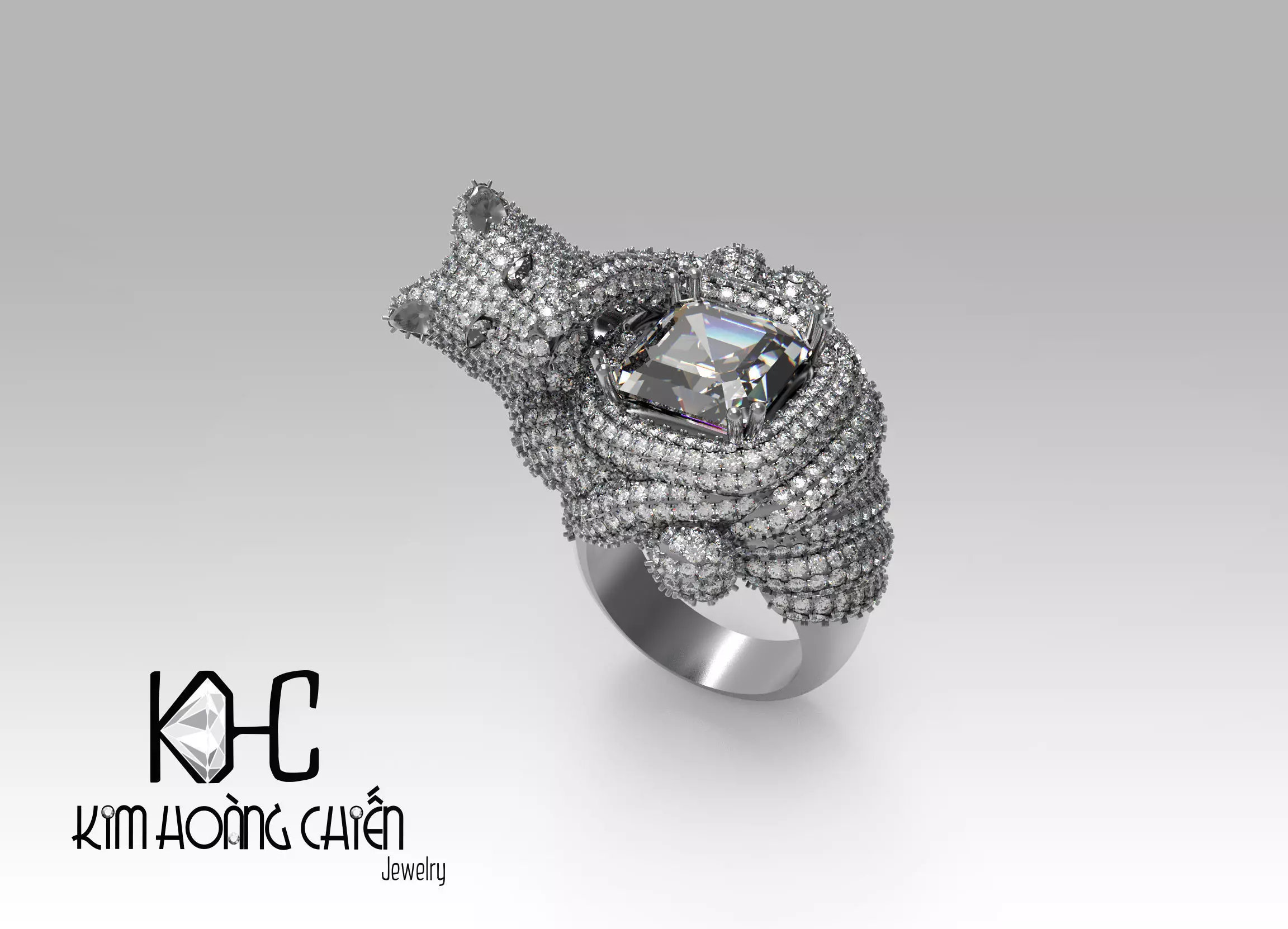 Rings-NN855-3dm with diamond -1 Files 3D print model  3D print model_0
