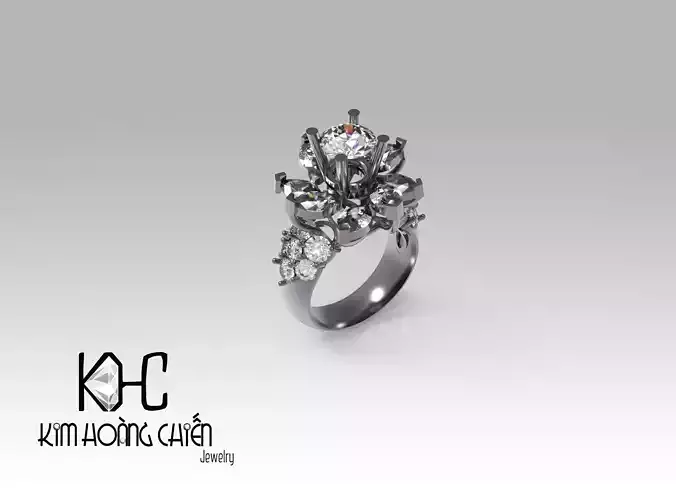 Rings-NN865-3dm with diamond -1 Files 3D print model 