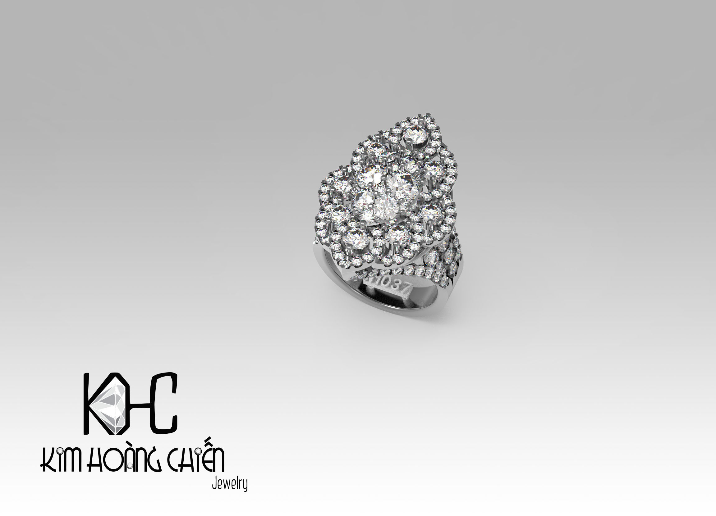 Rings-NN1037-3dm with diamond -1 Files 3D print model  3D print model_2