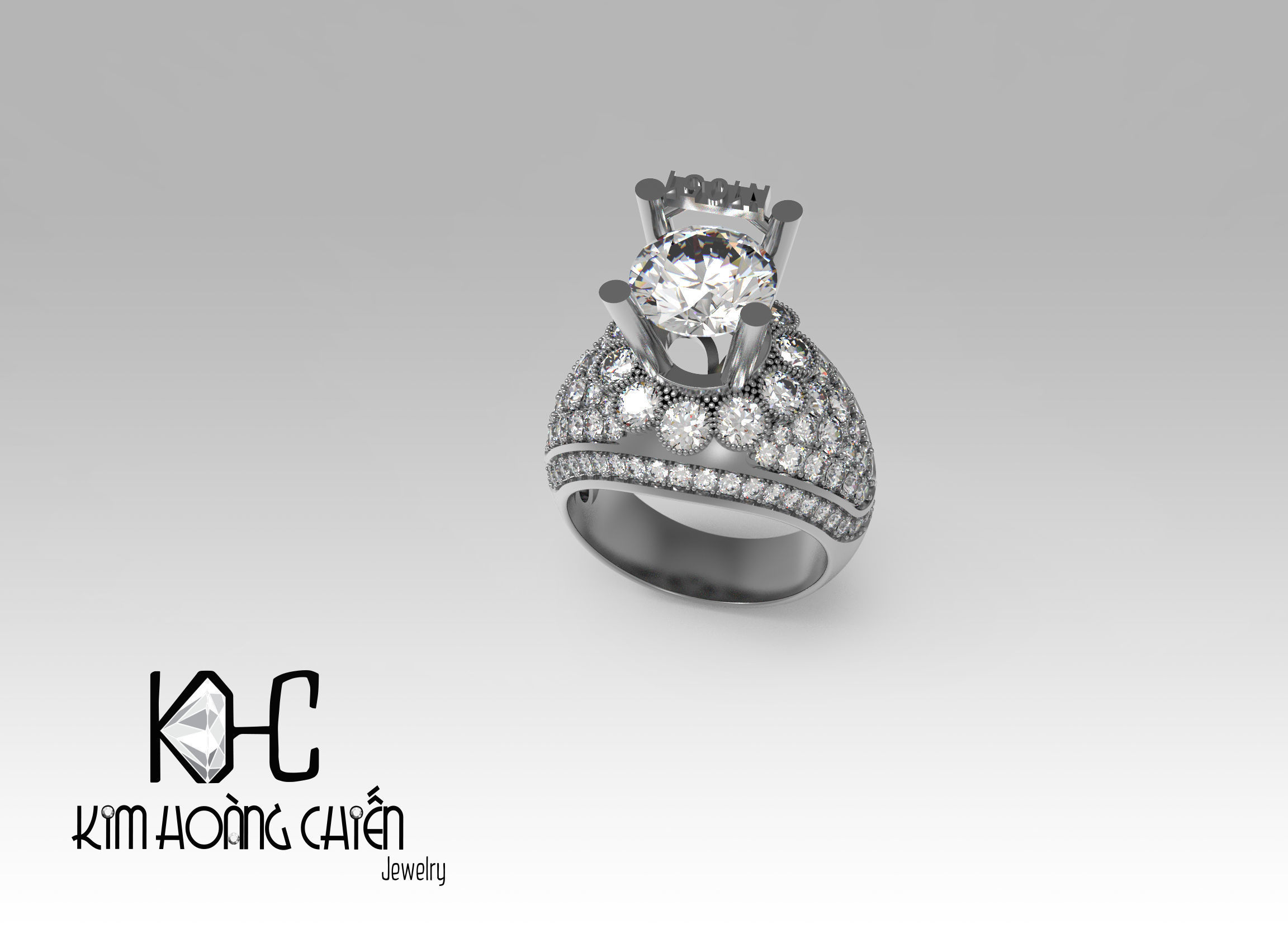Rings-NN1051-3dm with diamond -1 Files 3D print model 3D print model_6