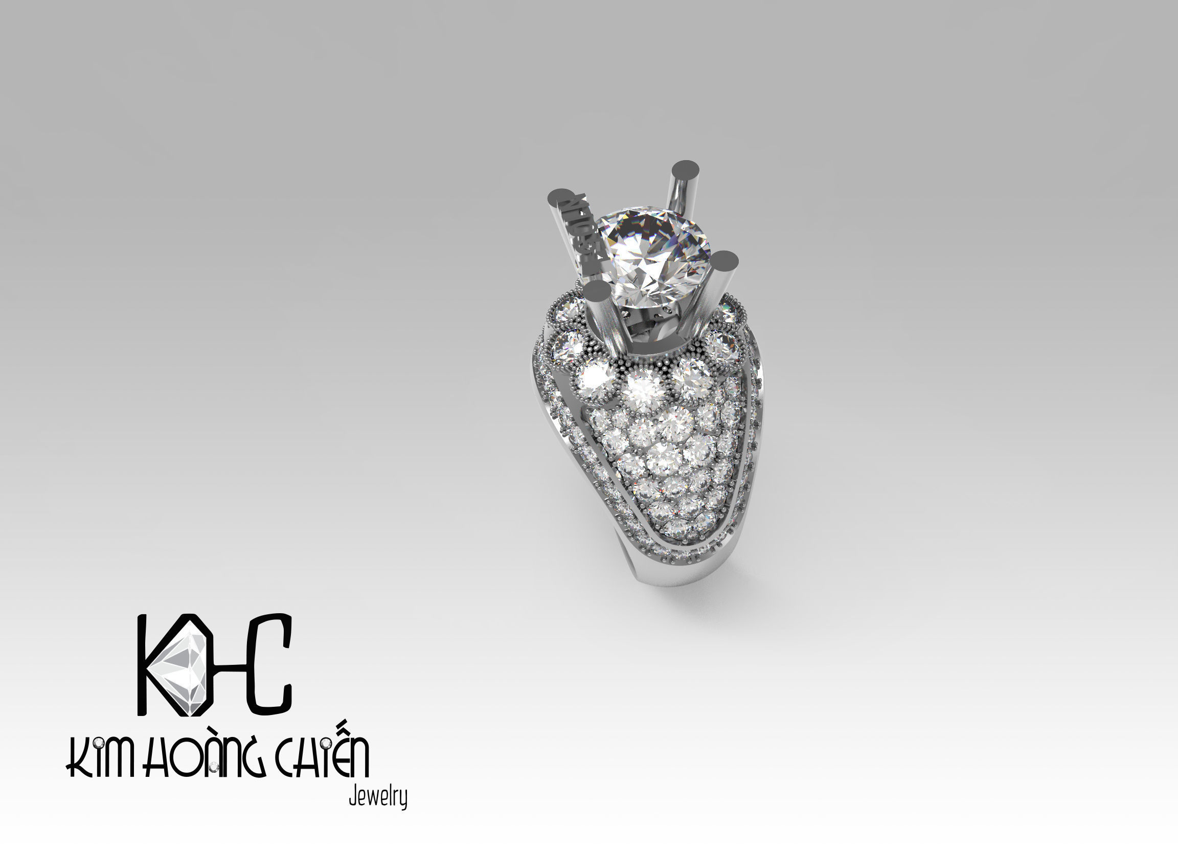 Rings-NN1051-3dm with diamond -1 Files 3D print model 3D print model_3