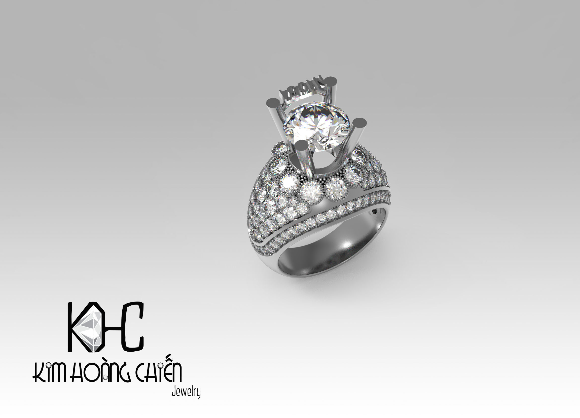 Rings-NN1051-3dm with diamond -1 Files 3D print model 3D print model_5