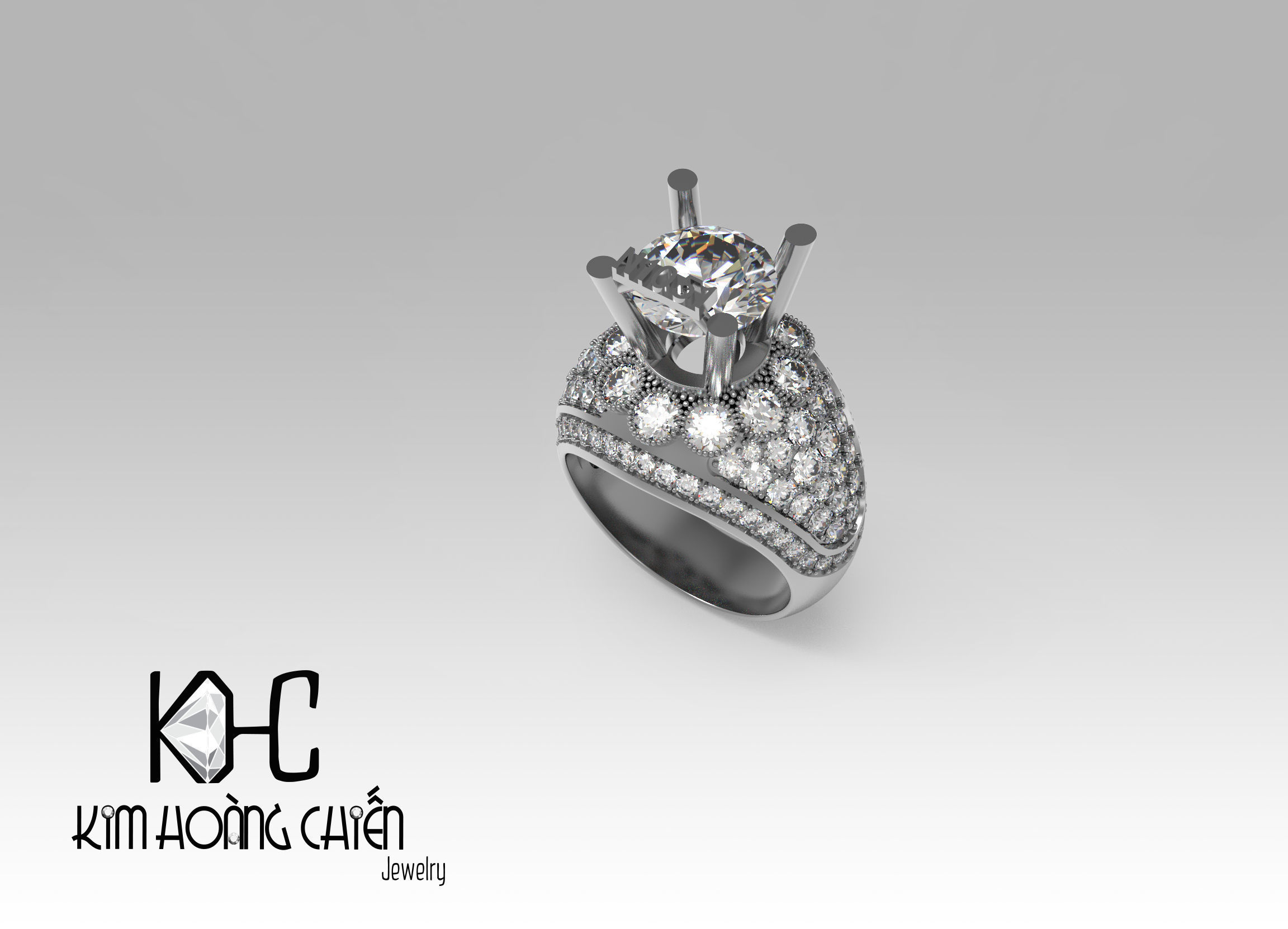 Rings-NN1051-3dm with diamond -1 Files 3D print model 3D print model_2
