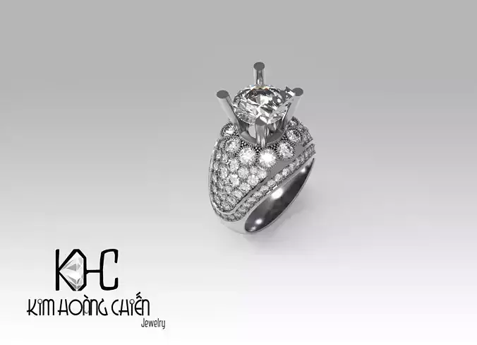 Rings-NN1051-3dm with diamond -1 Files 3D print model 3D print model