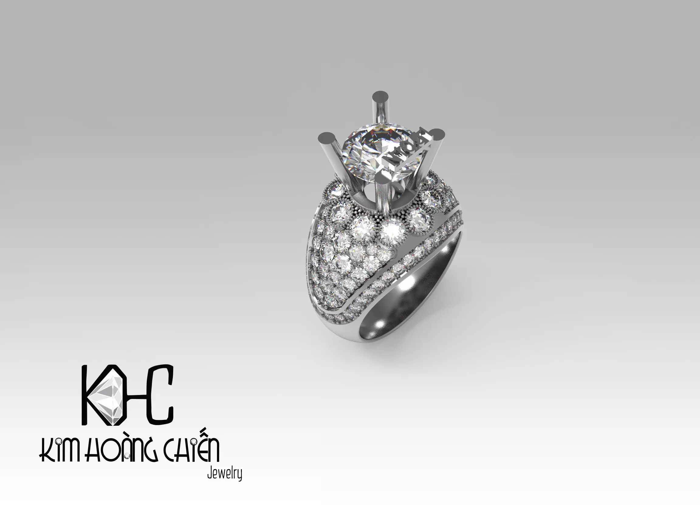 Rings-NN1051-3dm with diamond -1 Files 3D print model 3D print model_0