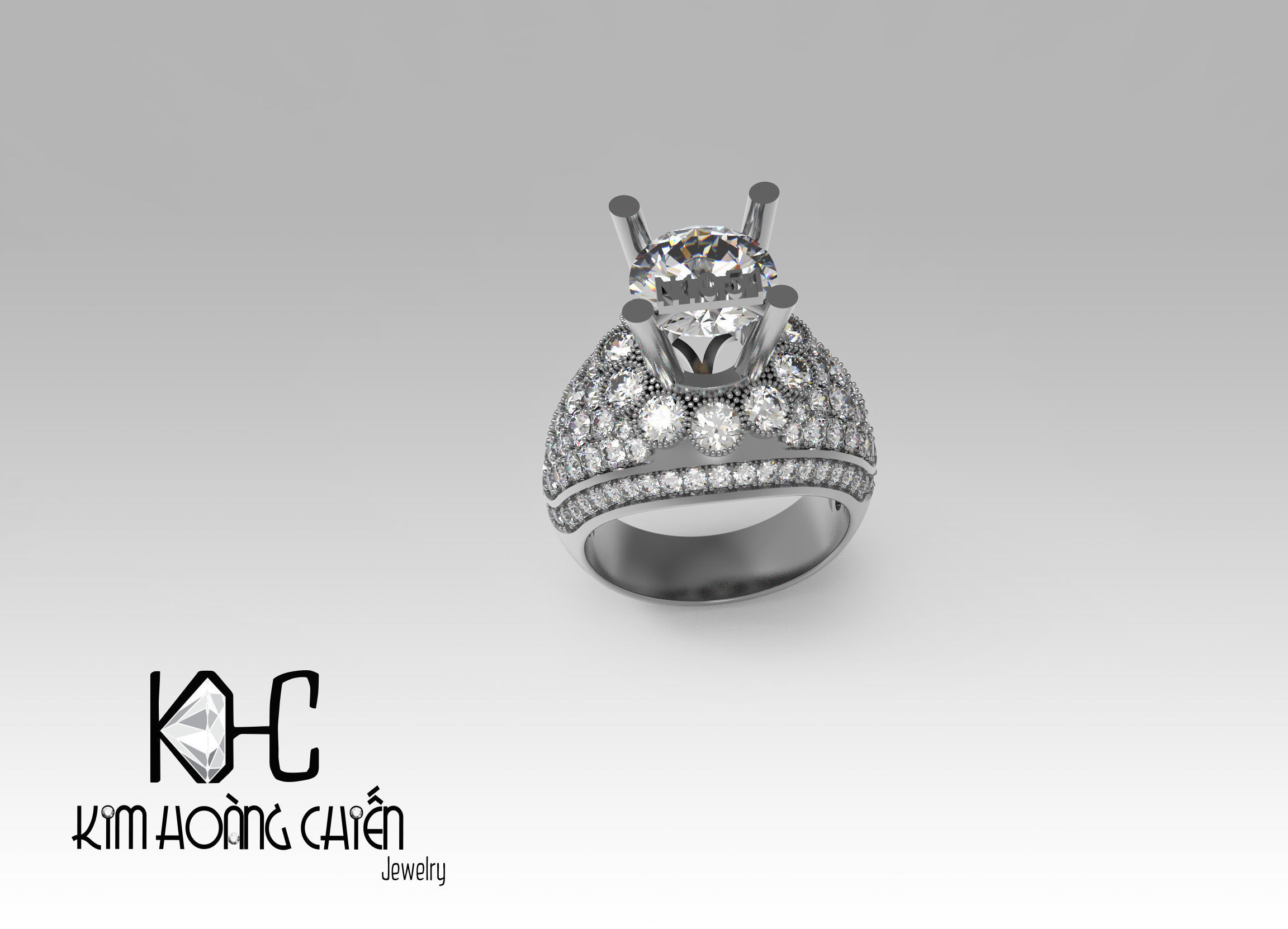 Rings-NN1051-3dm with diamond -1 Files 3D print model 3D print model_1