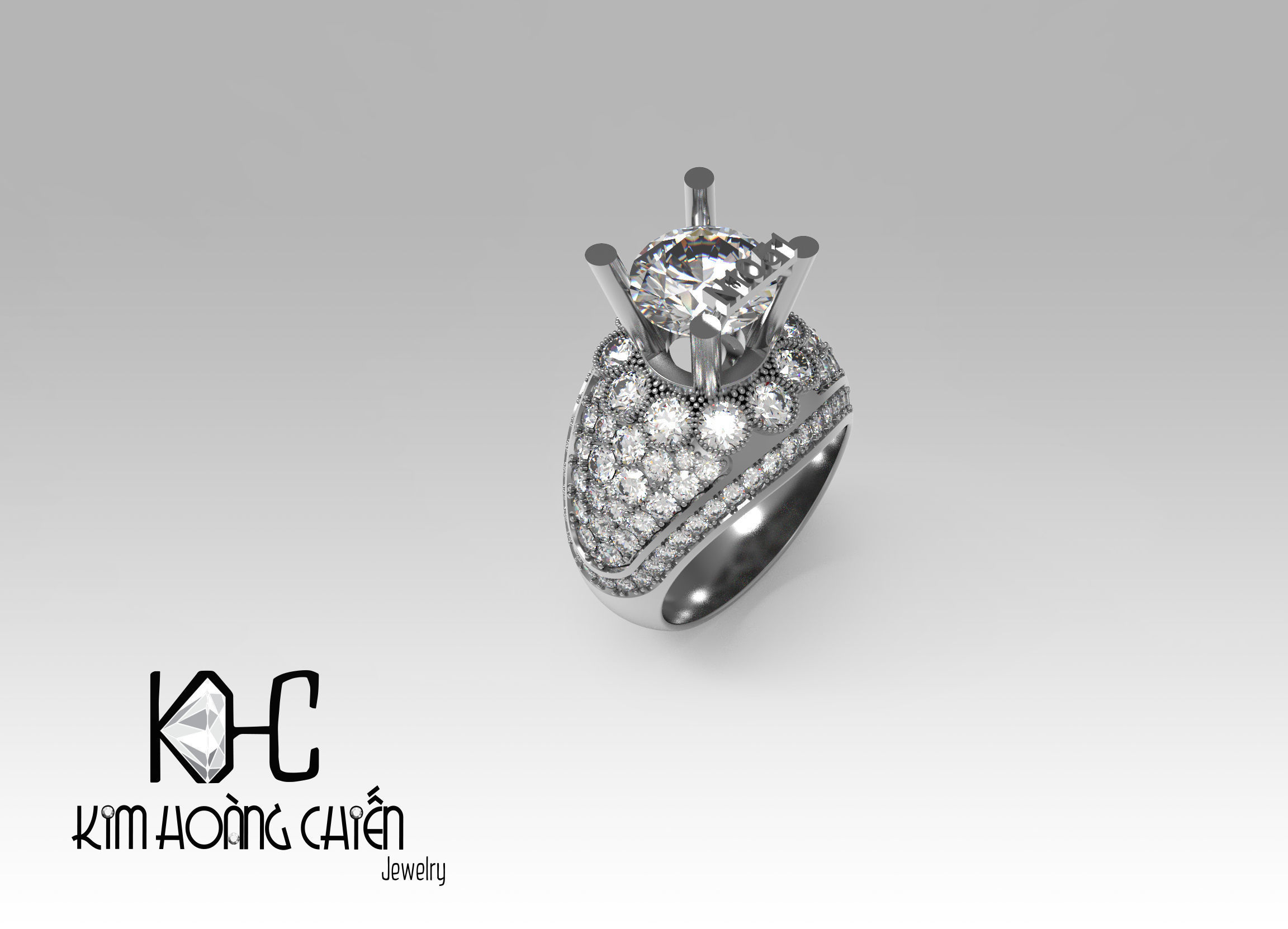 Rings-NN1051-3dm with diamond -1 Files 3D print model 3D print model_9