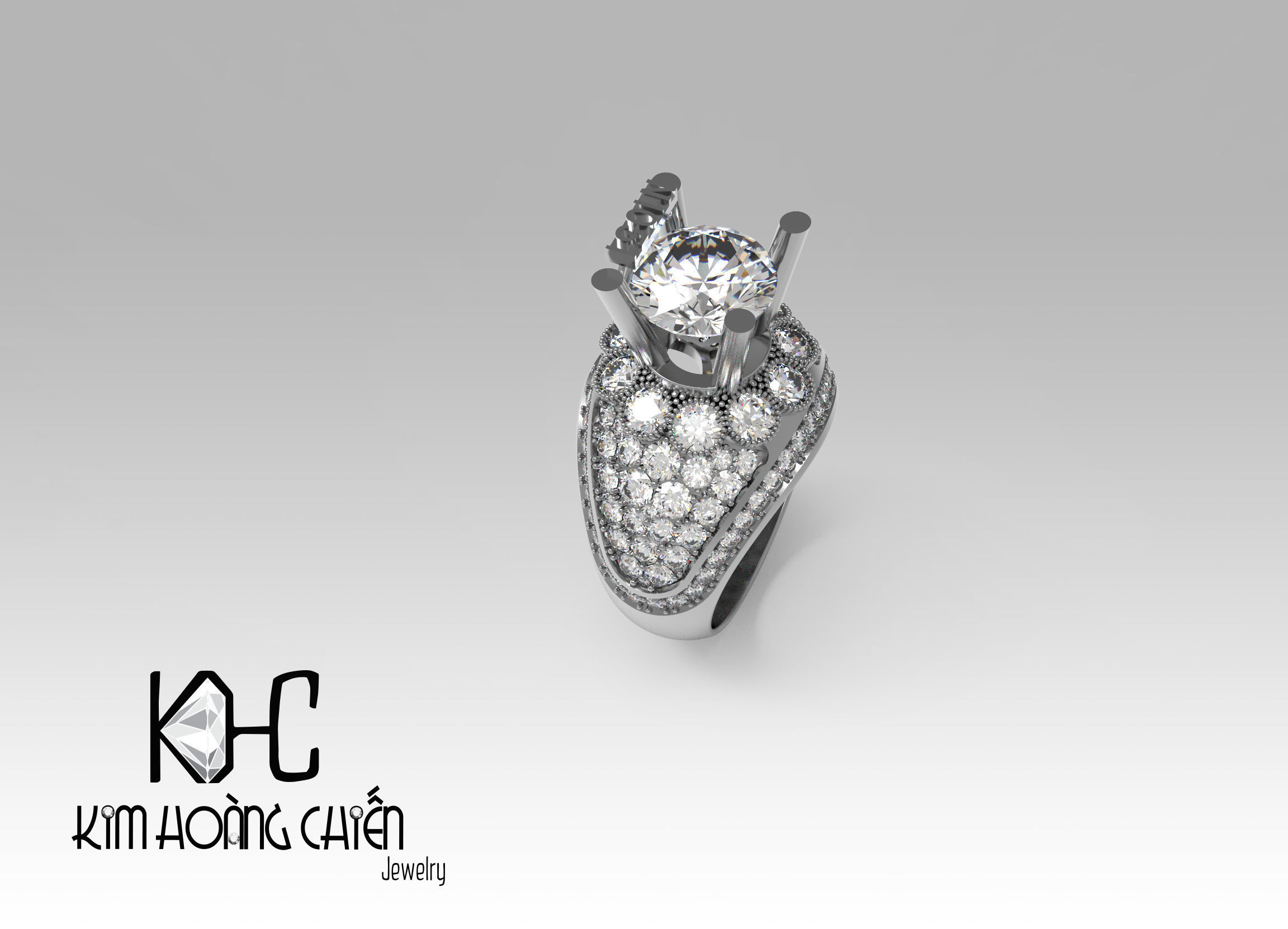 Rings-NN1051-3dm with diamond -1 Files 3D print model 3D print model_4