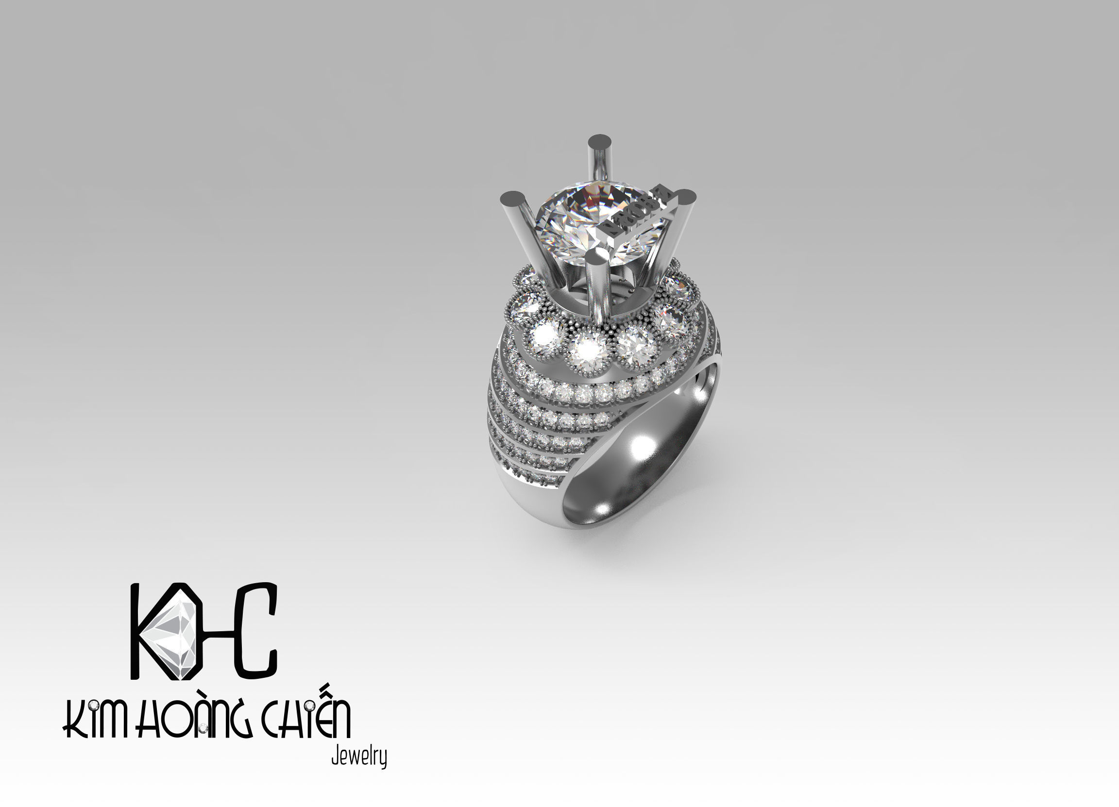 Rings-NN1052-3dm with diamond -1 Files 3D print model 3D print model_9