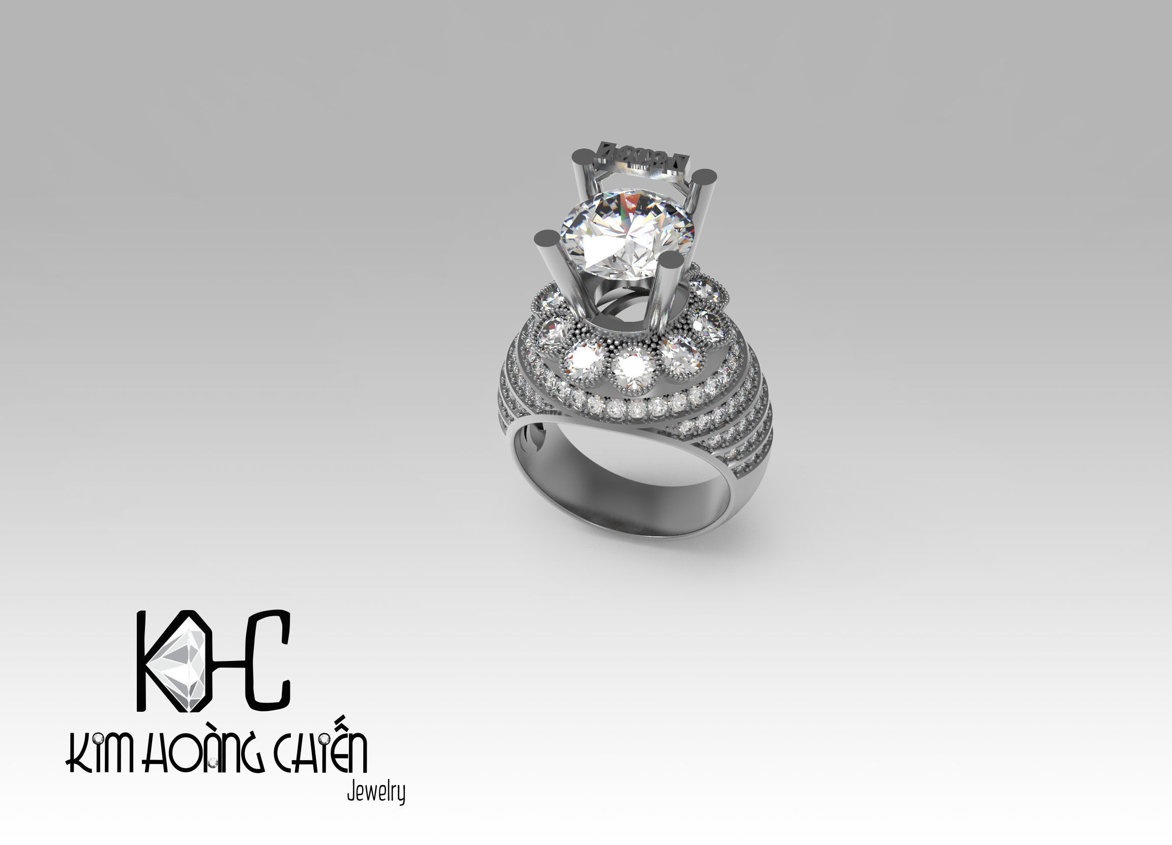 Rings-NN1052-3dm with diamond -1 Files 3D print model 3D print model_6