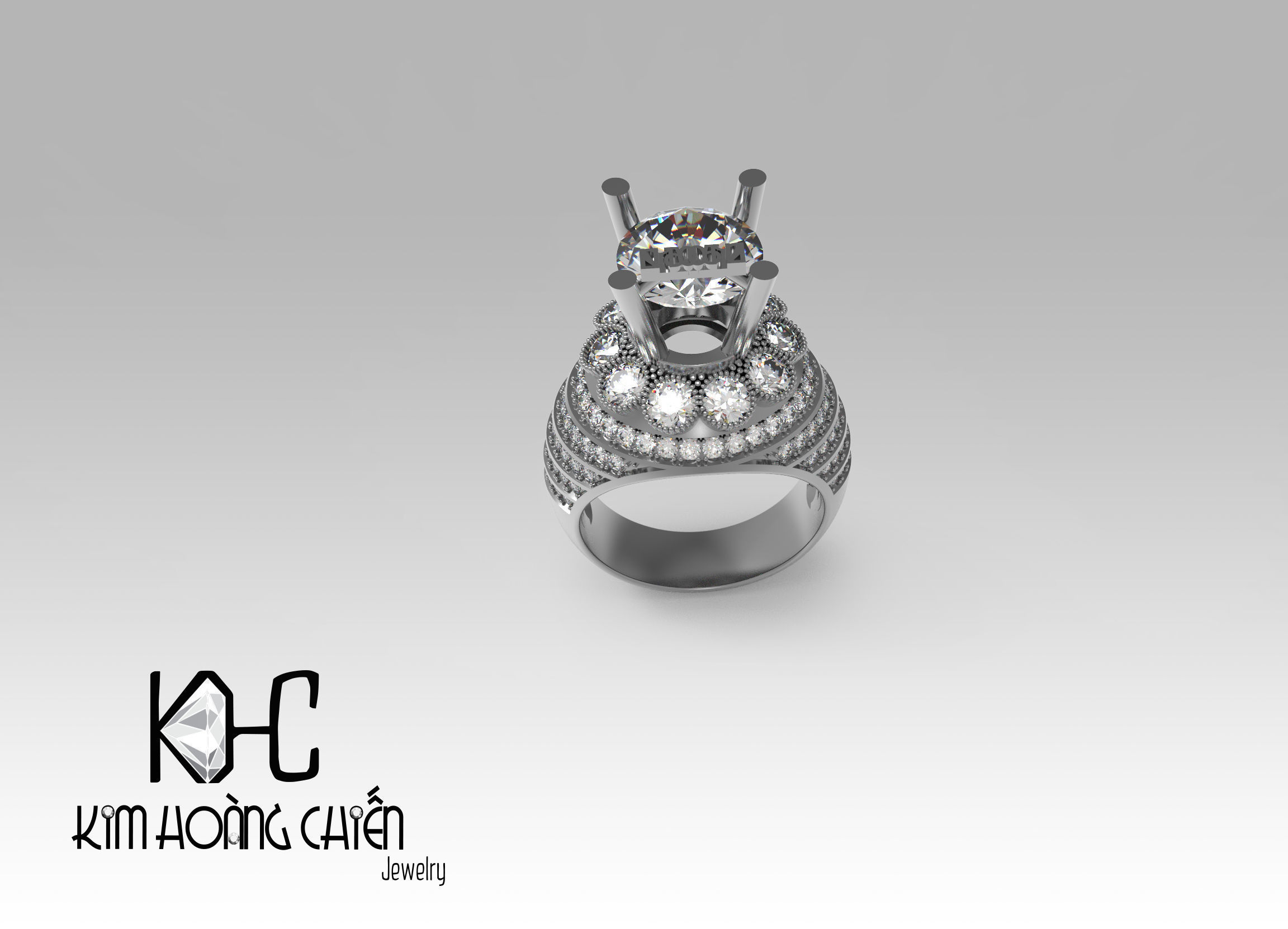 Rings-NN1052-3dm with diamond -1 Files 3D print model 3D print model_1