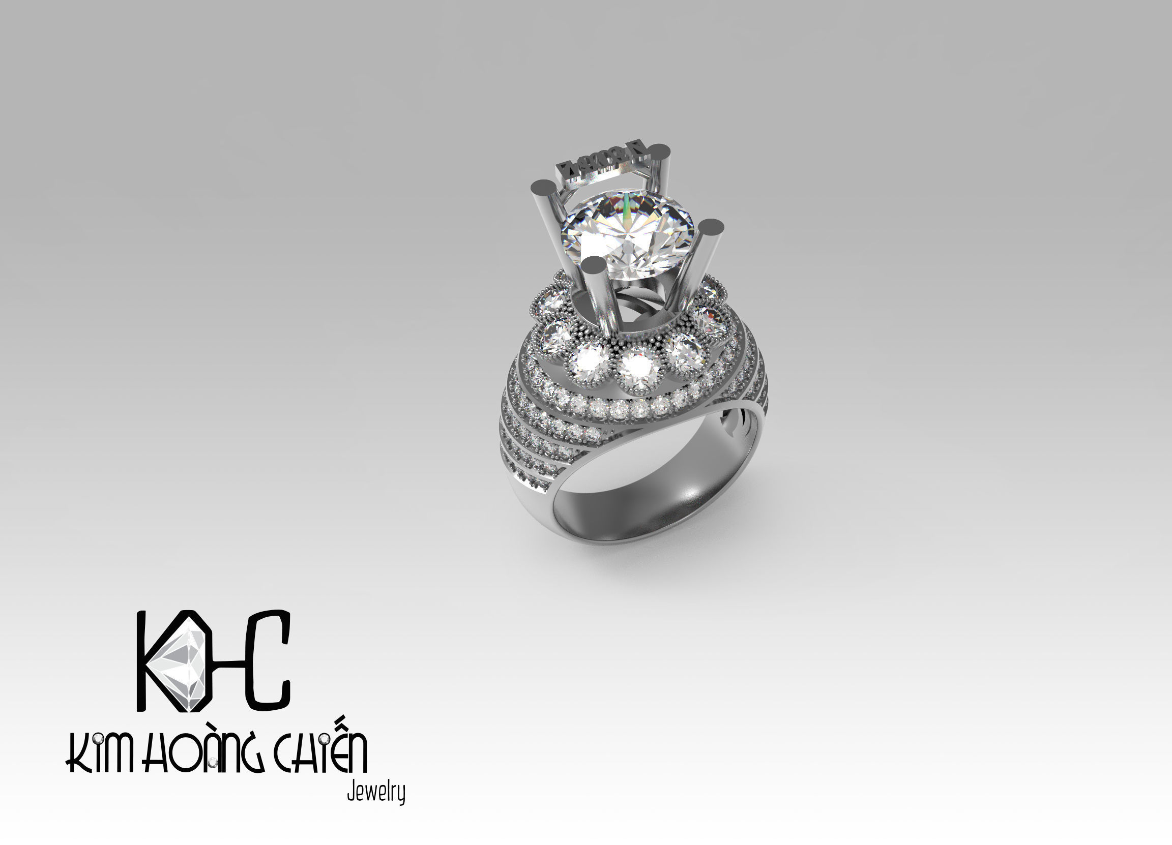 Rings-NN1052-3dm with diamond -1 Files 3D print model 3D print model_5