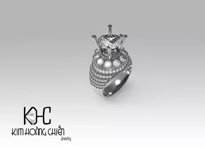 Rings-NN1052-3dm with diamond -1 Files 3D print model 3D print model