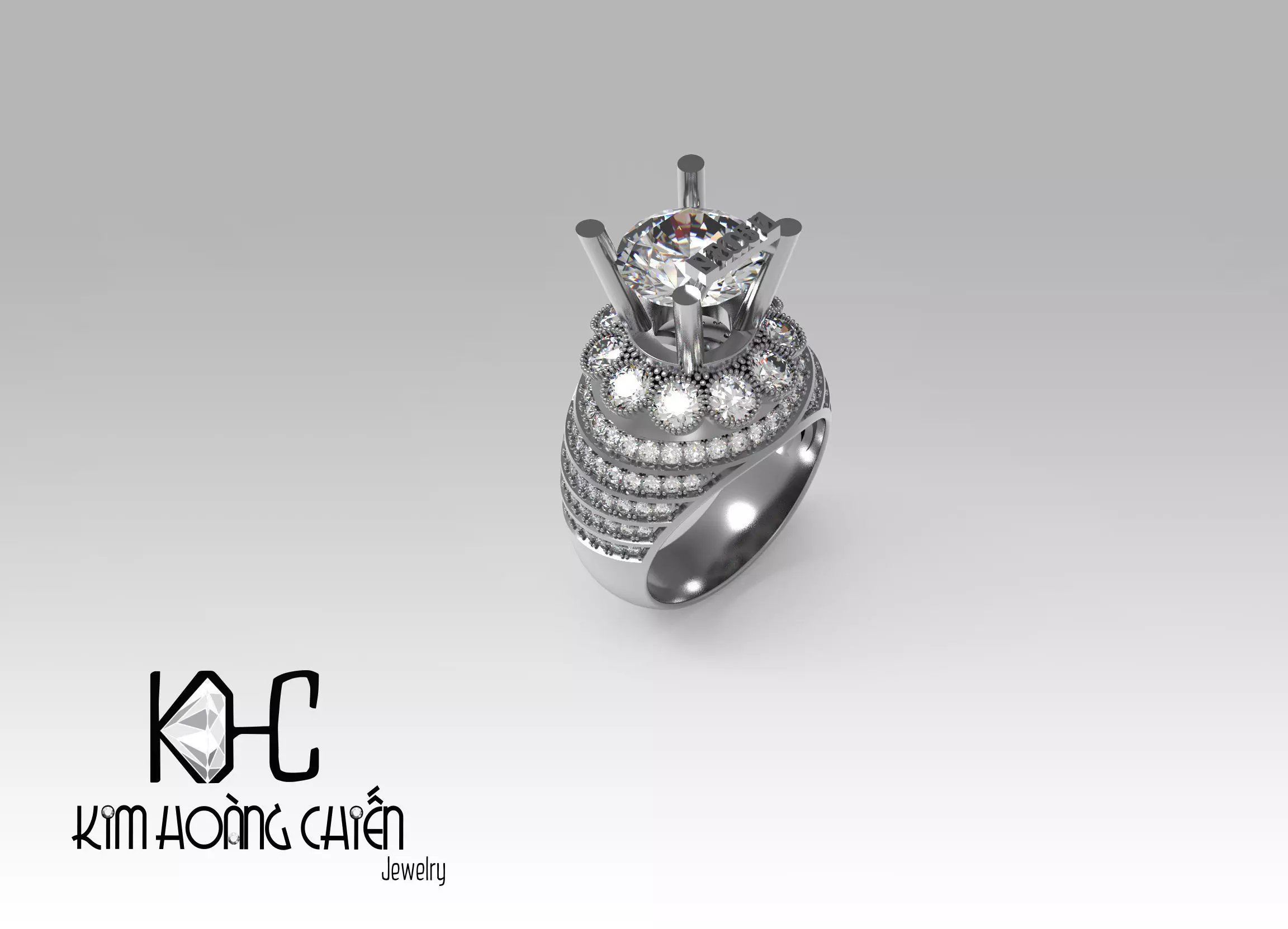 Rings-NN1052-3dm with diamond -1 Files 3D print model 3D print model_0