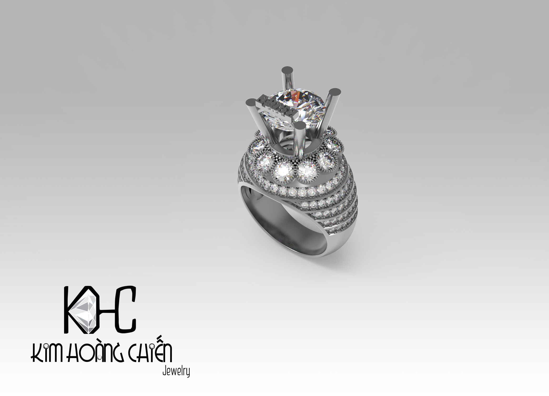 Rings-NN1052-3dm with diamond -1 Files 3D print model 3D print model_2