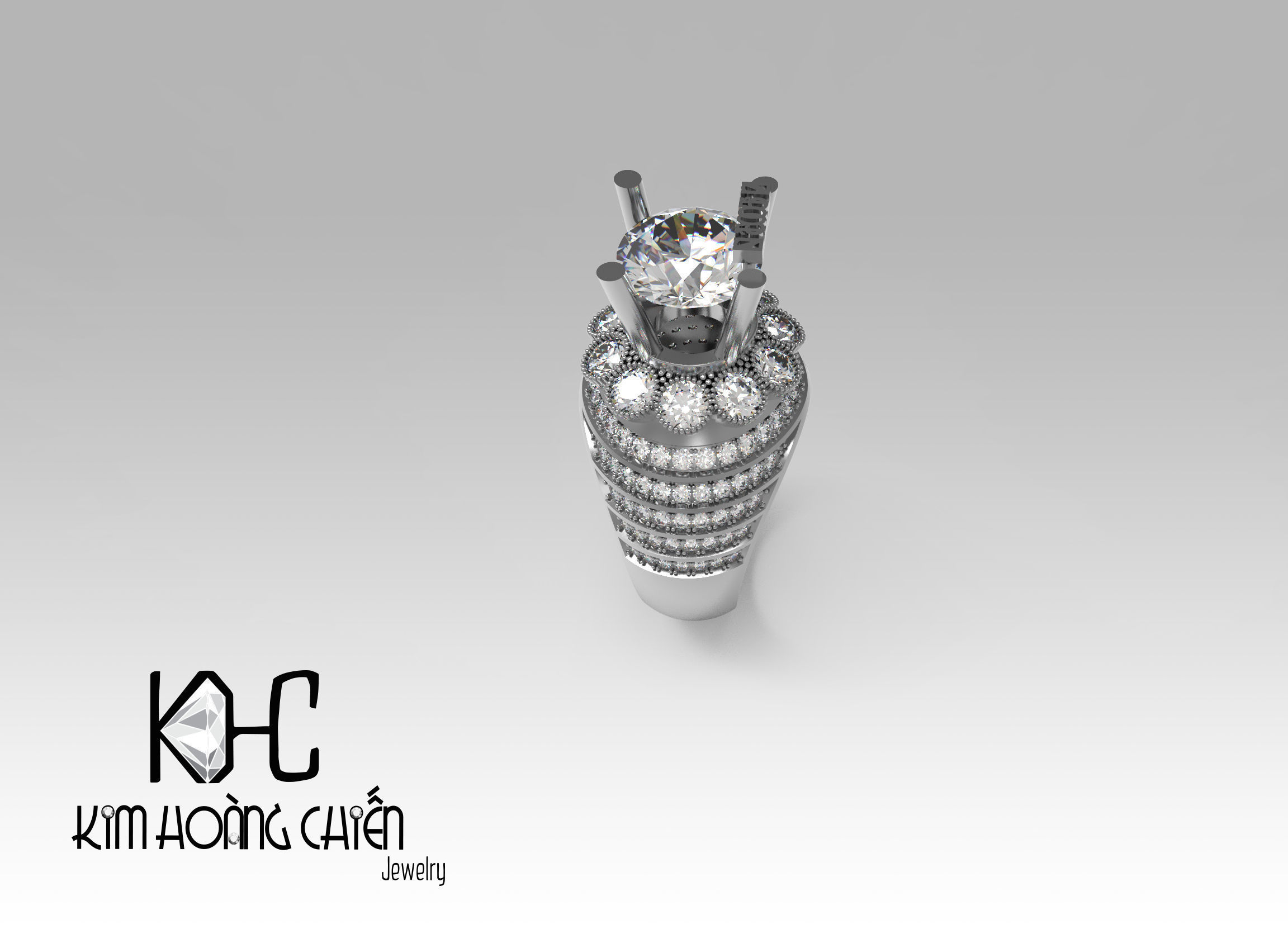 Rings-NN1052-3dm with diamond -1 Files 3D print model 3D print model_8