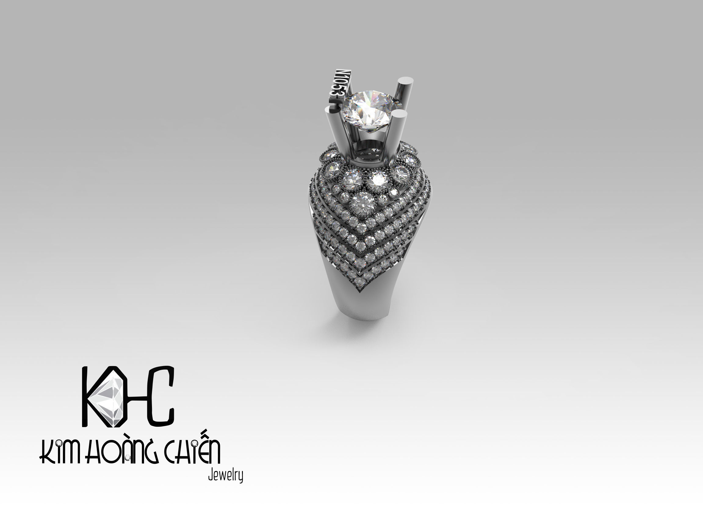 Rings-NN1053-3dm with diamond -1 Files 3D print model  3D print model_8
