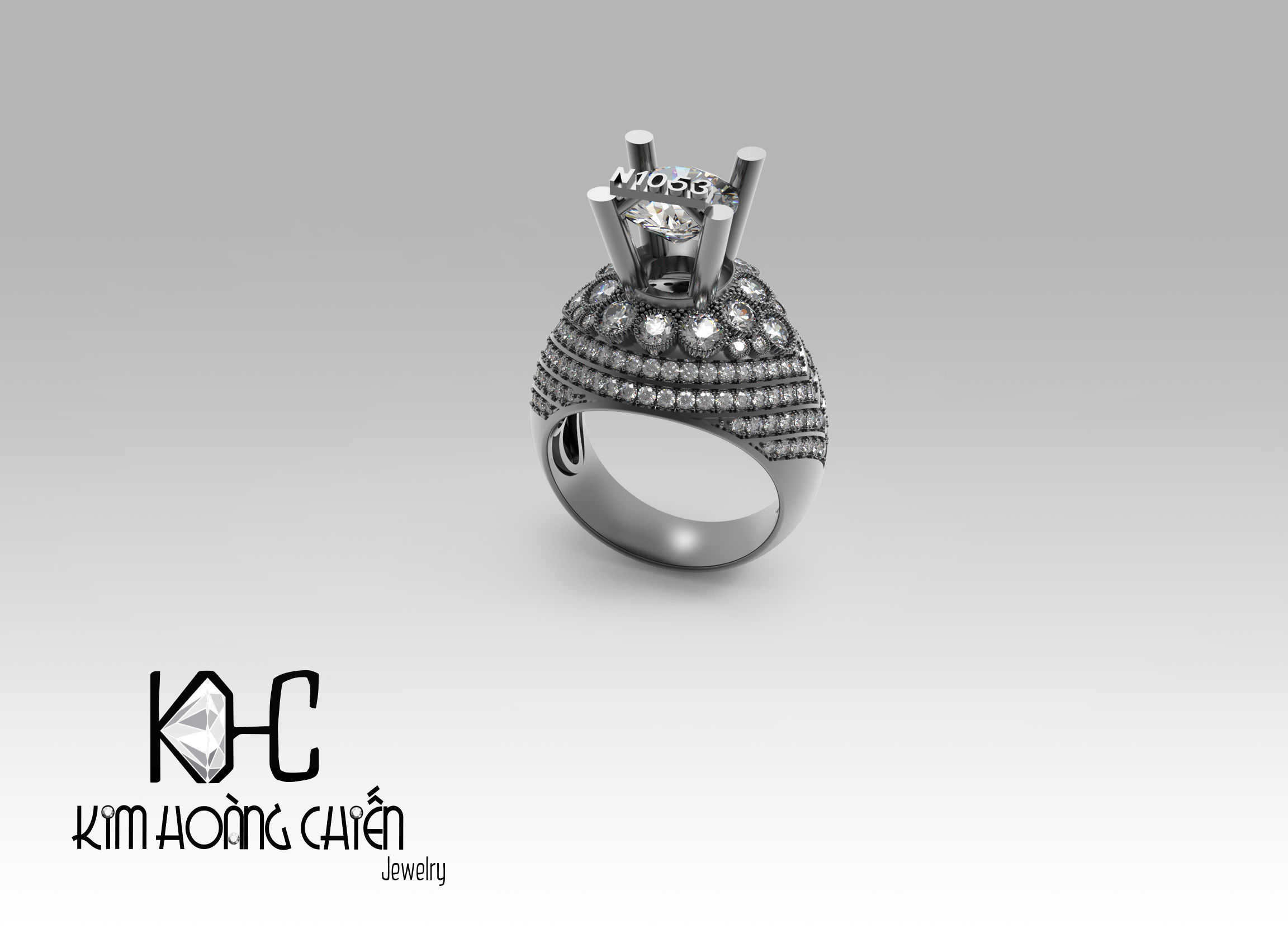 Rings-NN1053-3dm with diamond -1 Files 3D print model  3D print model_6