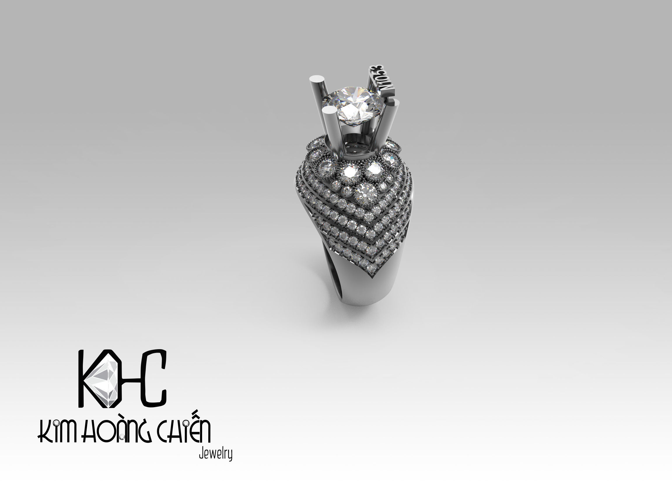 Rings-NN1053-3dm with diamond -1 Files 3D print model  3D print model_3