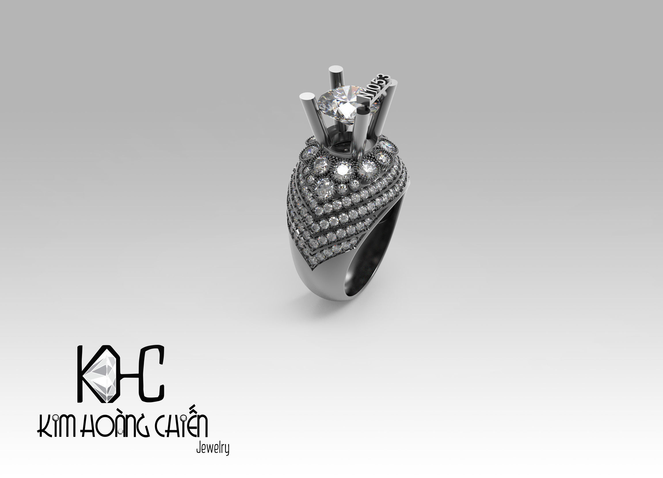 Rings-NN1053-3dm with diamond -1 Files 3D print model  3D print model_4
