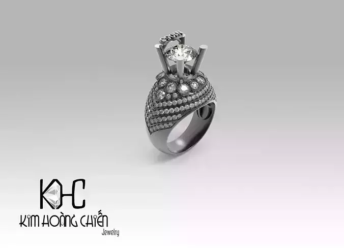 Rings-NN1053-3dm with diamond -1 Files 3D print model  3D print model