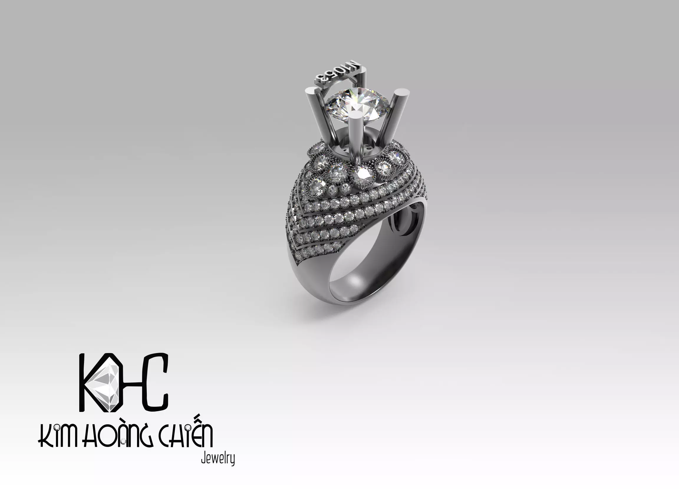 Rings-NN1053-3dm with diamond -1 Files 3D print model  3D print model_0