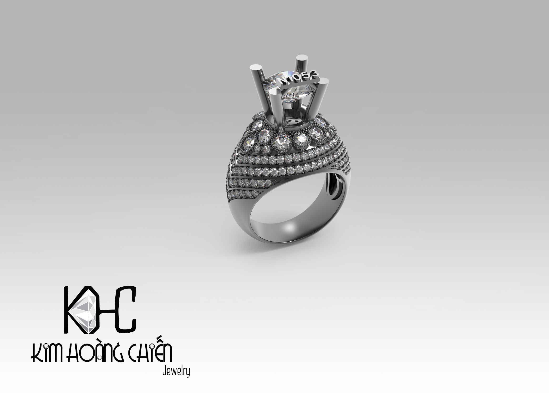 Rings-NN1053-3dm with diamond -1 Files 3D print model  3D print model_5