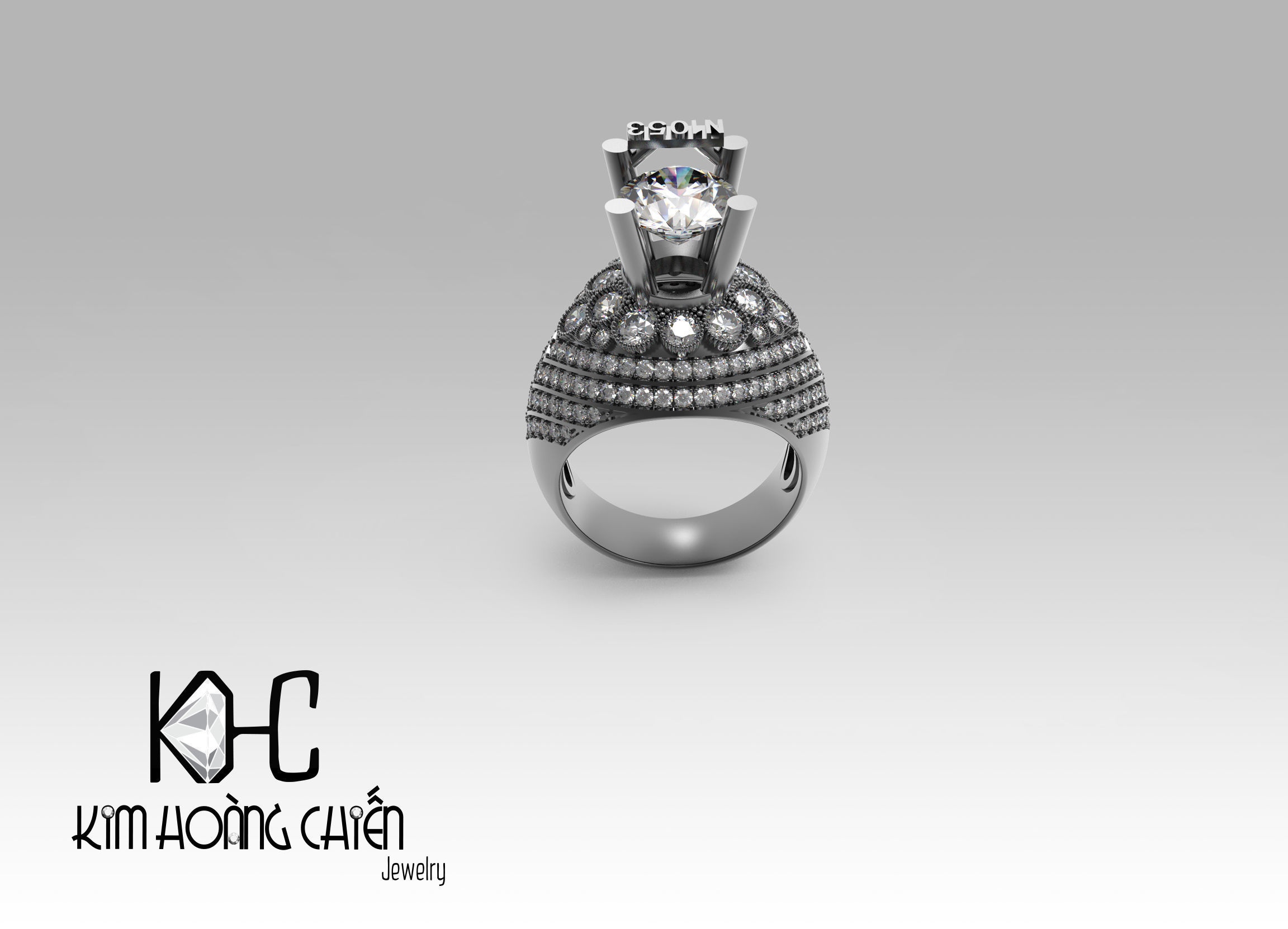 Rings-NN1053-3dm with diamond -1 Files 3D print model  3D print model_1