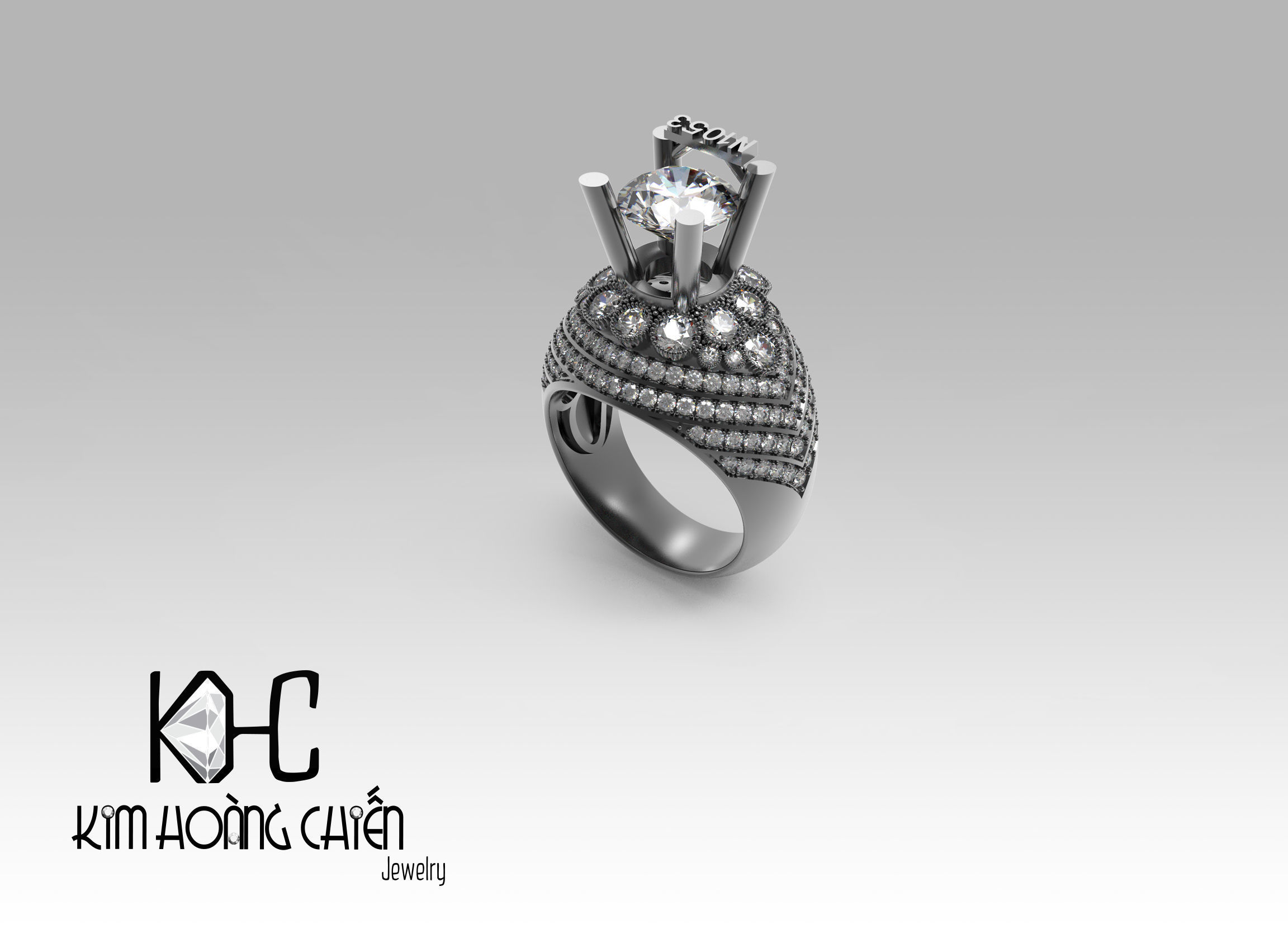 Rings-NN1053-3dm with diamond -1 Files 3D print model  3D print model_2